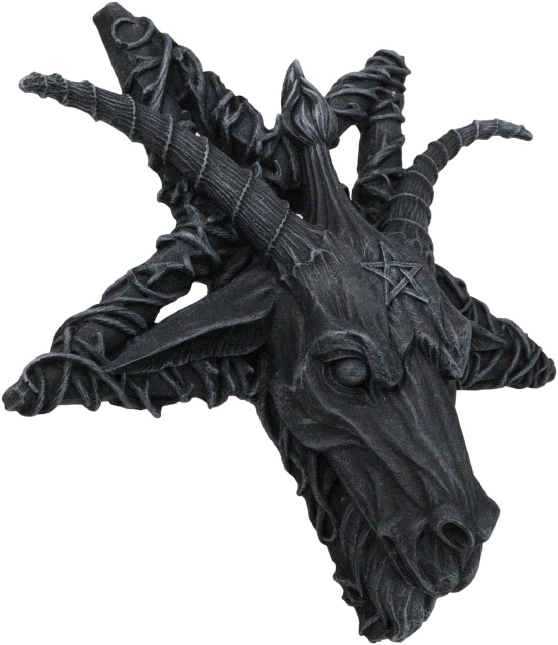 Ebros Sabbatic Goat Of Mendes Samael Lilith Baphomet Head On Inverted Pentagram Star Hanging Wall Decor Plaque 10.5"Wide Satanic Devil Worship Lucifer Symbol Altar Accent