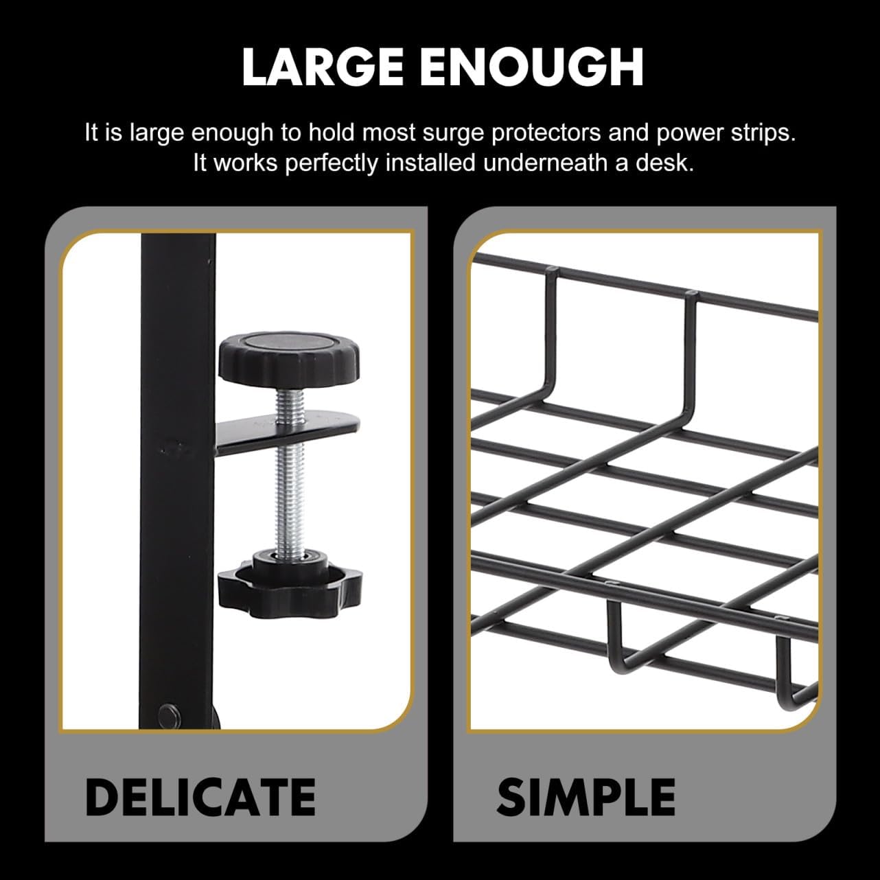 1pc Desk Cable Management Tray Wire Cord Organizer for Easy Installation Space-Saving Design and Robust Load-Bearing Capacity for Home and Office Use