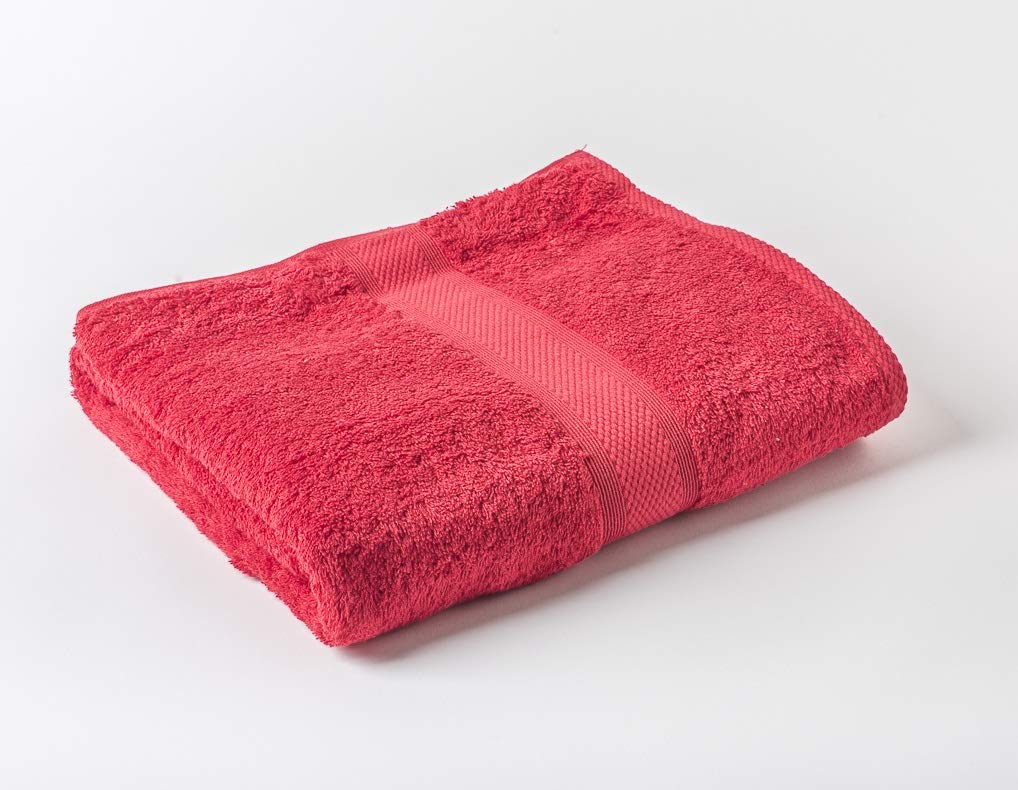 Terri Towelling Red 2 X Luxury Egyptian Cotton 500Gsm Hand Towel, Hairdressing Towel, Bathroom Towel 50X85cm (Red)