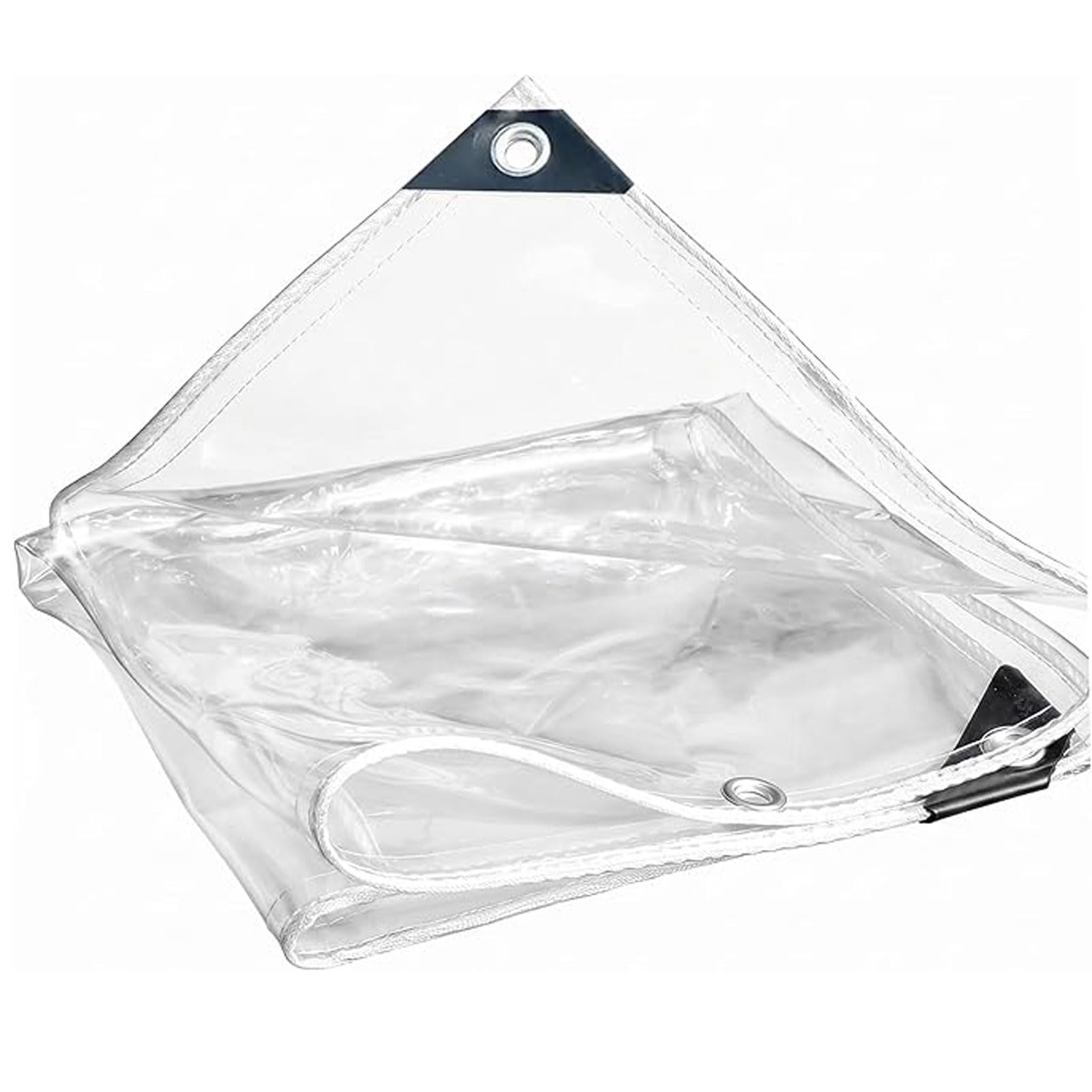 Clear Tarpaulin Heavy Duty Waterproof, Transparent PVC Sheet with Grommets, Outdoor Clear Cover for Greenhouse, Balcony, Gazebo, Patio Furniture, Camping (1.5x6m)