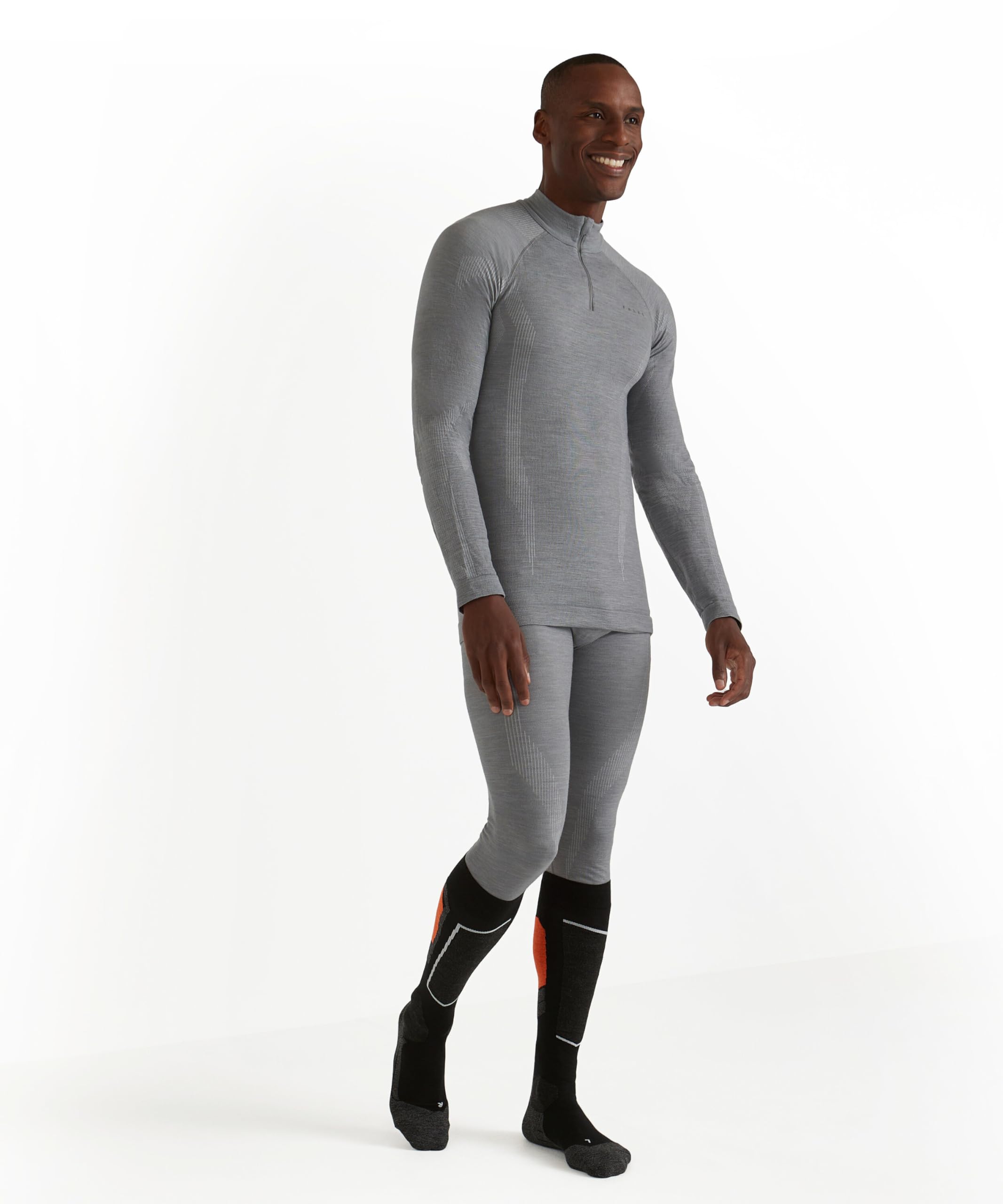 FALKE Herren Wool-Tech High Zip Neck Funktionsshirt Langarm atmungsaktiv klimaregulierend nachhaltige Wolle Funktionsmaterial kalte bis sehr kalte Temperatur Funktionsunterwäsche 1 Stück