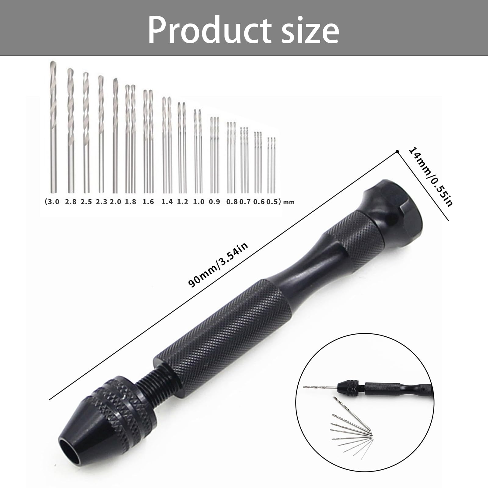 31PCS Hand Drill Bit Set, Pin Vise Hand Drill Set Holding with 0.5-3mm, Micro Drill Bit Set, Micro Twist Drill Bits - Image 2