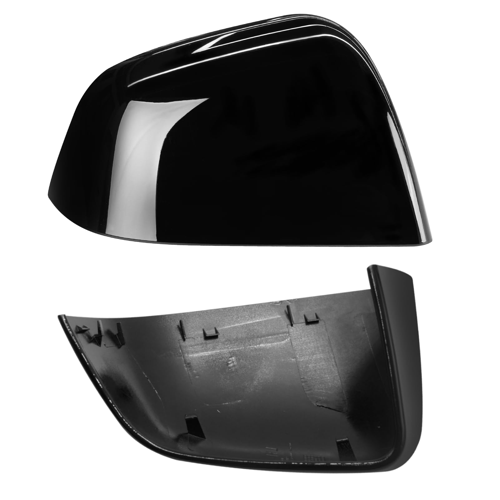 TTCR-II 2 PCS Kompatibel mit Rückspiegel Abdeckung Tesla Model Y 2020 2021 2022 2023 2024 Ersatzspiegelabdeckungen Model Y Seitenspiegelgehäuse Links und Recht (Glanz Schwarz)