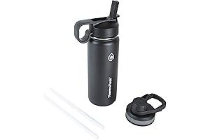 Cute Kids' Thermoflask: 18 oz Stainless Steel Double-Wall Bottle with Spouts and Straws