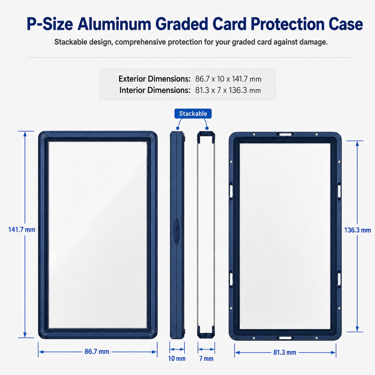 Slab Guard Fits PSA Slab, Magnetic Card Case with UV Glass, Dark Blue : Toys & Games