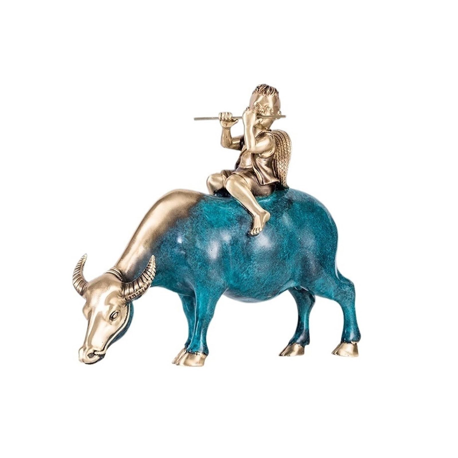 QINGGANG-0224 Desktop Decorations Unique Decorative Ornaments Light Luxury Retro Bronze Handicrafts Chinese Sculptures
