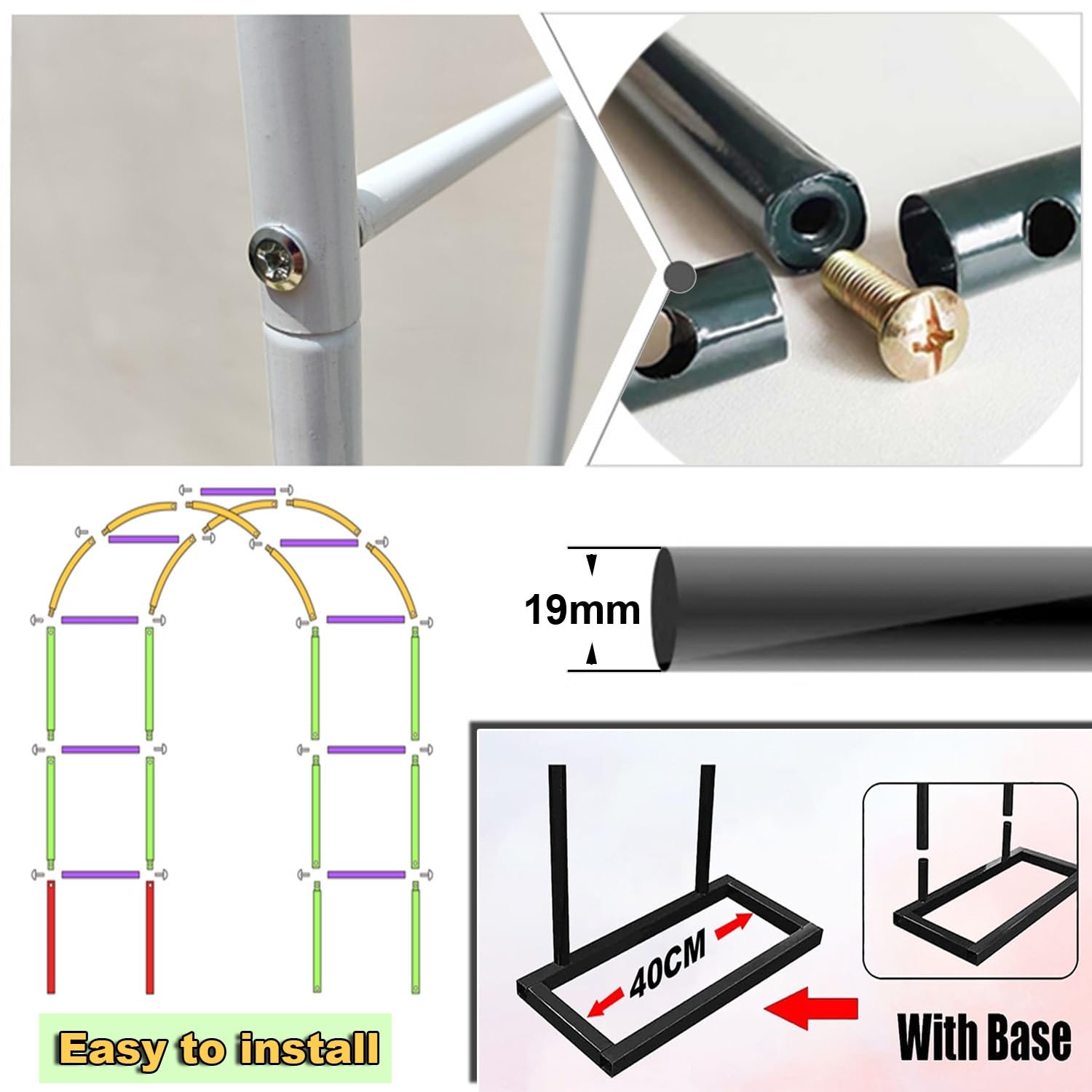 Zewnętrzny łuk ślubny metalowa altana do roślin pnących ogród Det Adjuble 80350 cm czarny 300 W x 220 wys. Idealna na wesela, imprezy i dekoracje podwórka