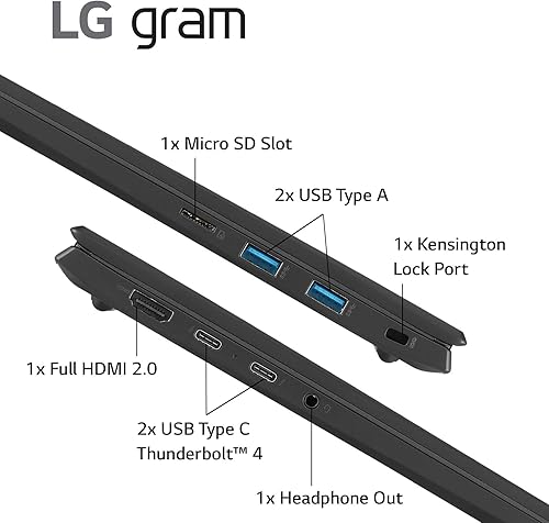 Miniatura 4 de LG gram (2022) 14Z90Q - Laptop ultraligera, pantalla IPS de 14 pulgadas (1920 x 1200), procesador Intel Evo 12 generación i7 1260P, LPDDR5 de 32 GB,