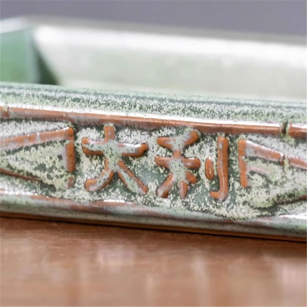 Versatile Vassoi sottovaso in Ceramica con piattino da Giardino for Piante rettangolari(Piccolo)