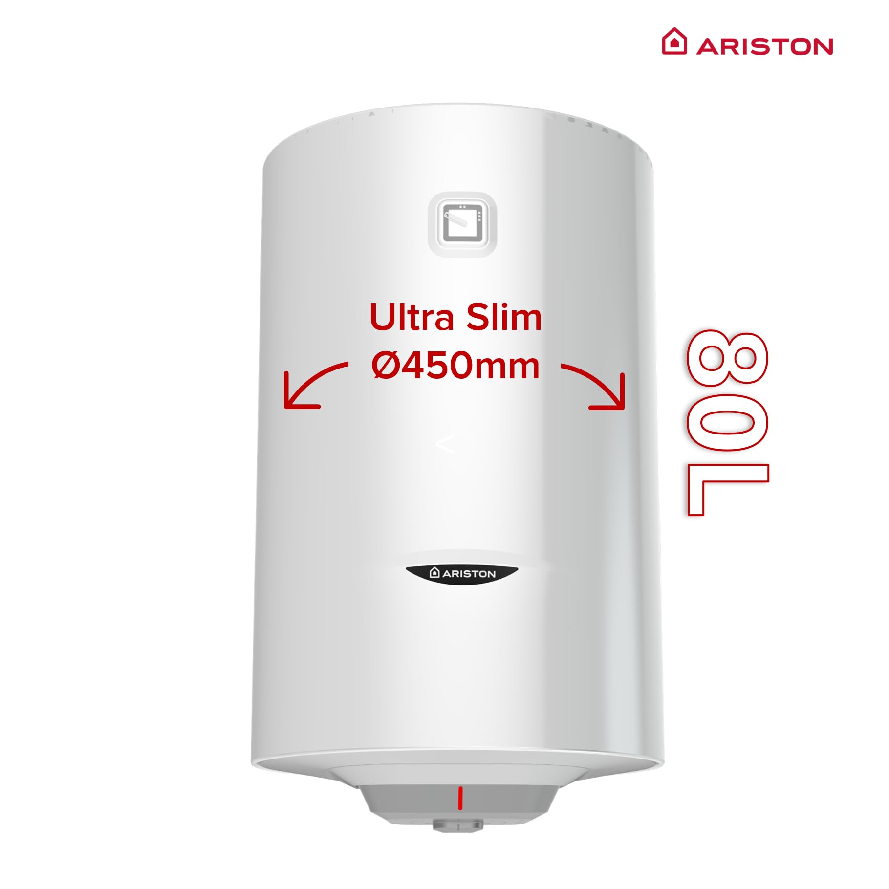 Ariston Pro1 R Scaldabagno Elettrico 80 Litri | Verticale, Resistenza Corazzata Sommersa - Regolazione della Temperatura Esterna e Meccanica