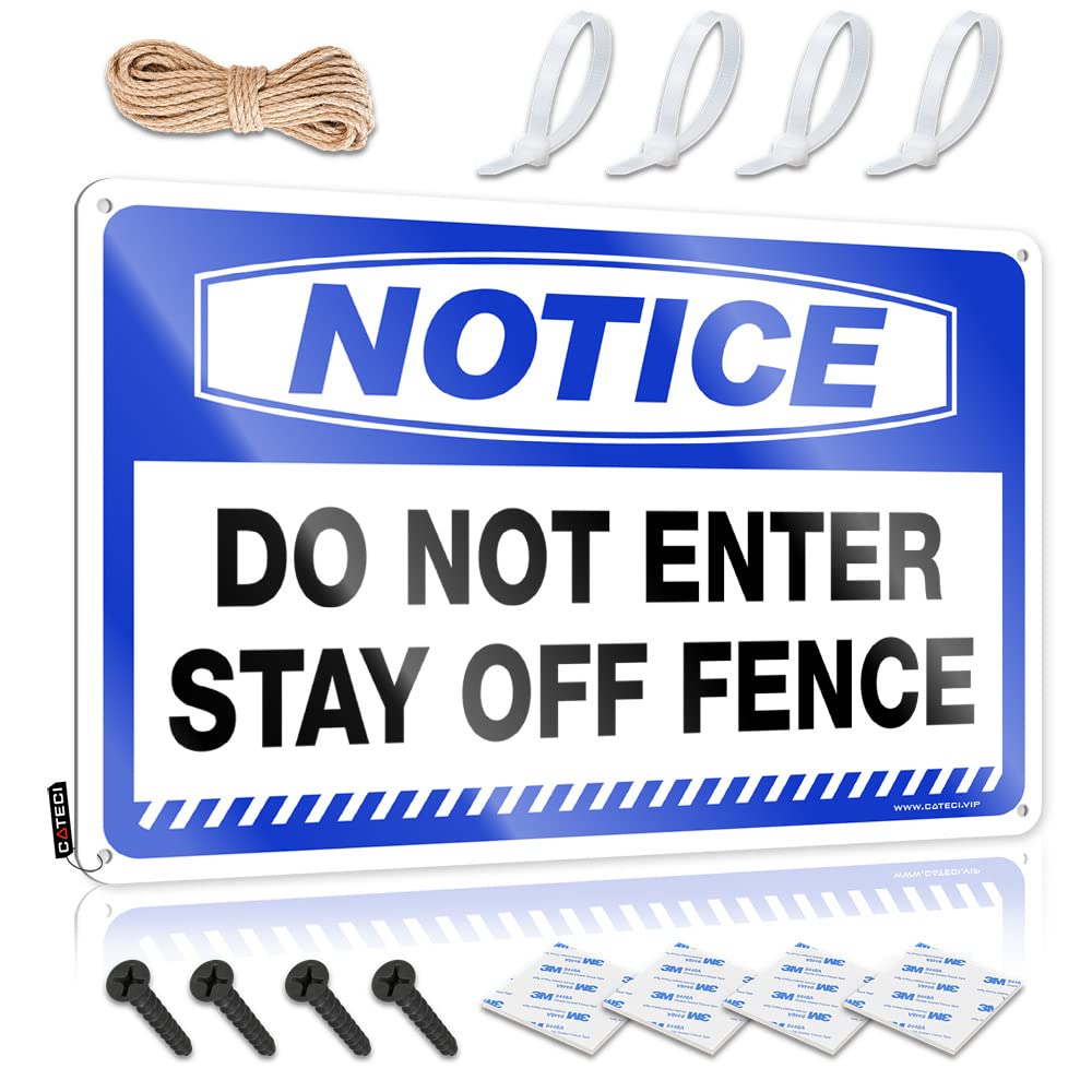 Man Cave Signs Vintage Funny Notice Do Not Enter Stay Off Fence Tin Sign Bar Rules Tin Metal Sign Metal Signs Funny(20X30CM)