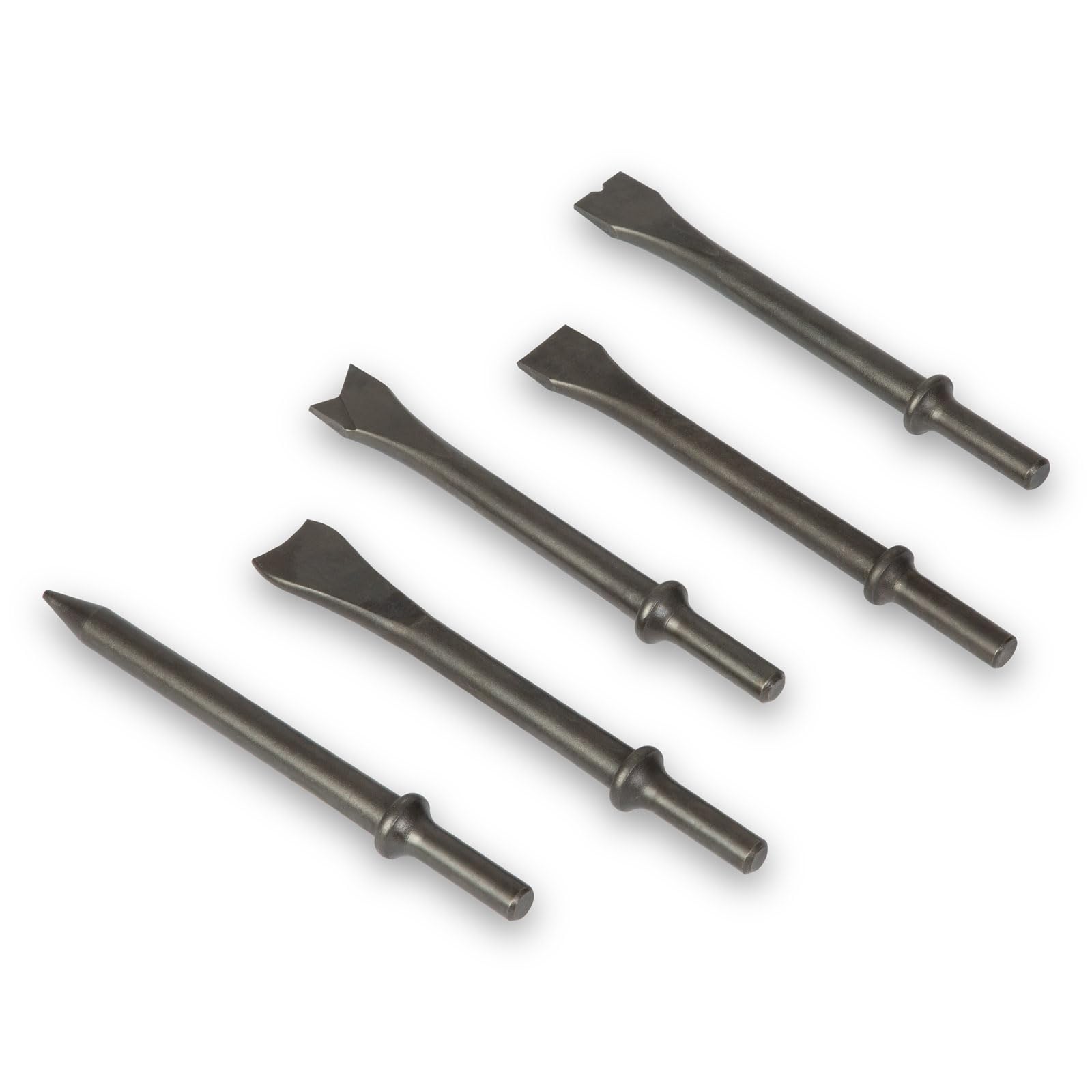 EBERTH Scalpello pneumatico Martello pneumatico con set di utensili, set con 10 pezzi, scalpello pneumatico da 175 mm, 4500 colpi/min, incl. 5 accessori, attacco da 1/4 di pollice