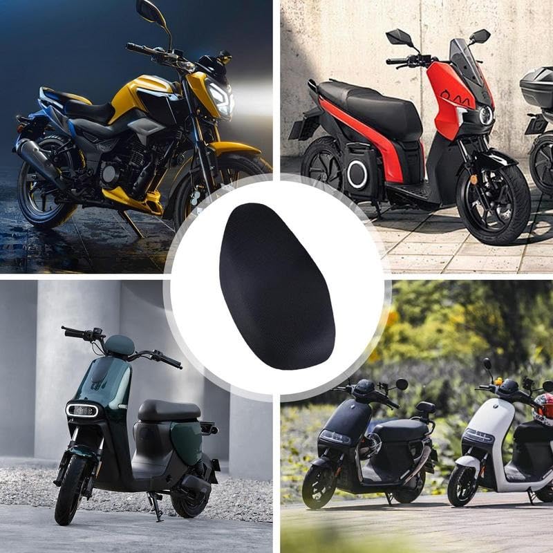 Funda de asiento para motocicleta universal negra impermeable 7