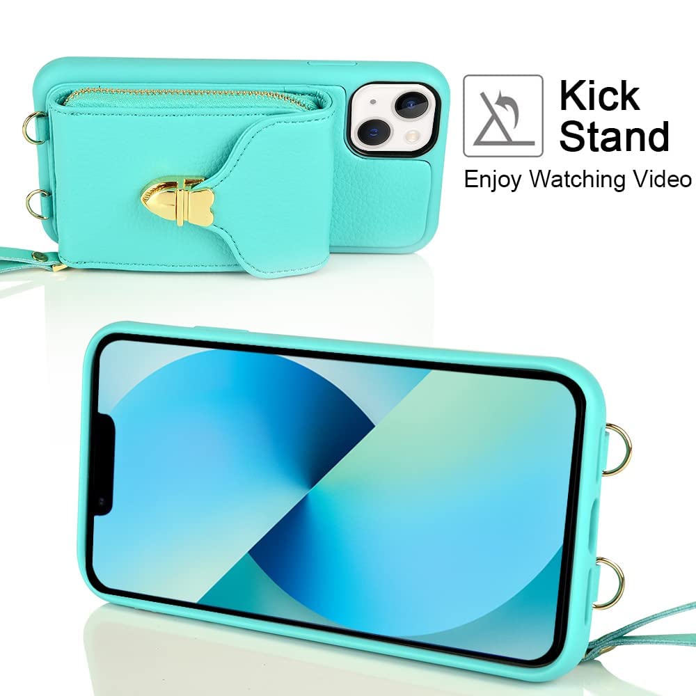 LTLGHYL Étui à Rabat En Cuir De Qualité Pour IPhone 13/13 Pro/13 Pro Max, Porte-cartes Et Dragonne, Fermeture Magnétique, Grande Capacité, Rose, 13 Mini 5,4