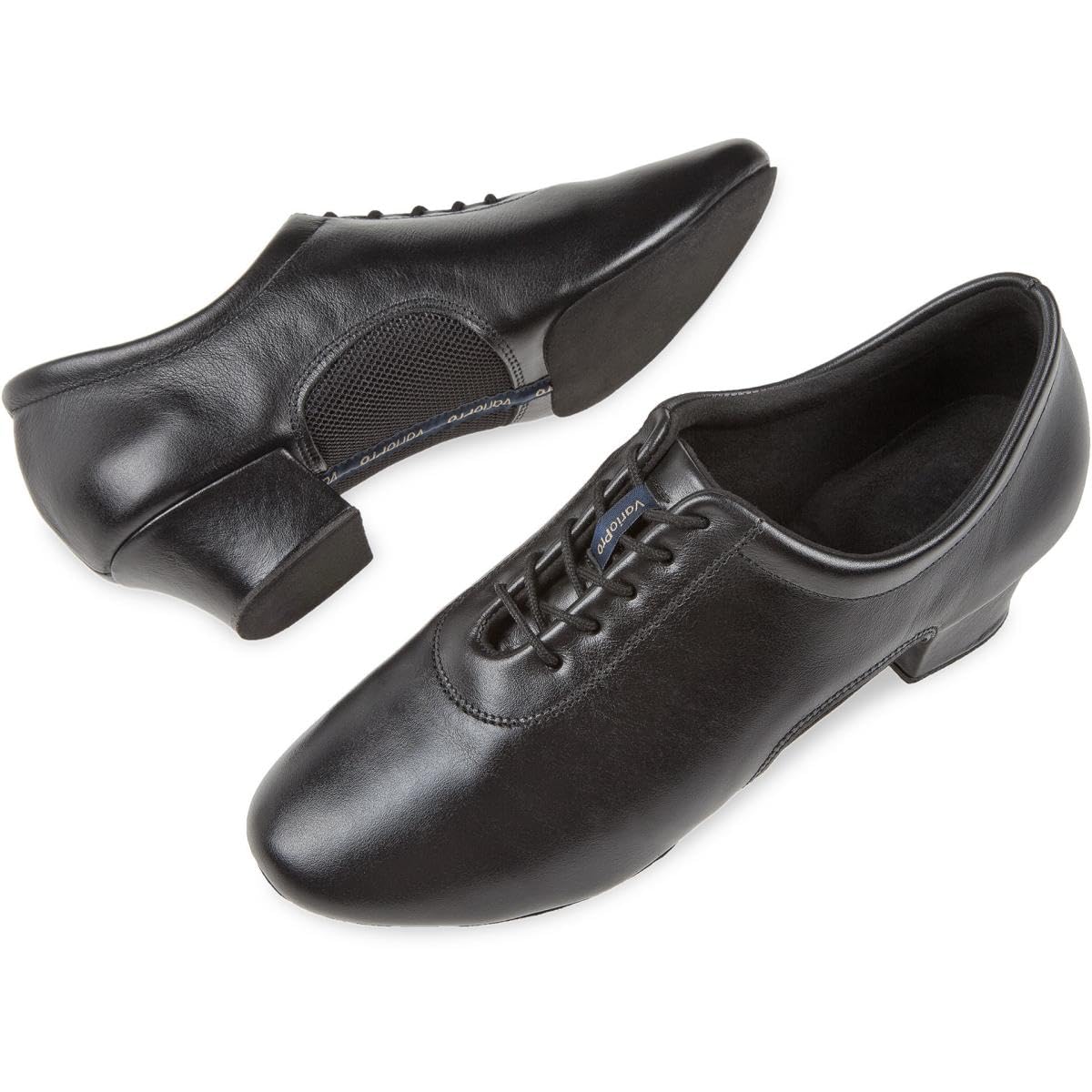 Diamant Herren Latein Tanzschuhe 163-224-592 - Leder/Mesh schwarz - 4 cm Cuban Absatz - Geteilte Rauledersohle - Made in Germany