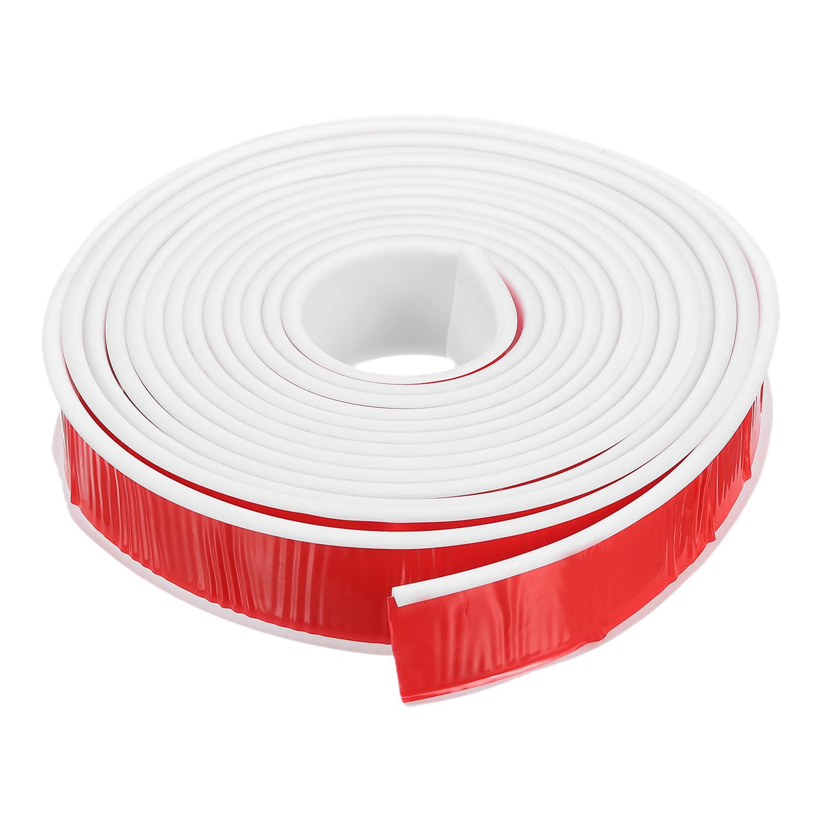 Muiltvoe U-Shape Edge Banding, 16.4ft Self-Adhesive U Channel Edge Protector TPE Flexible Furniture Edge Protector Veneer Edging Trim for Cabinet Table Shelves (15mm, White)