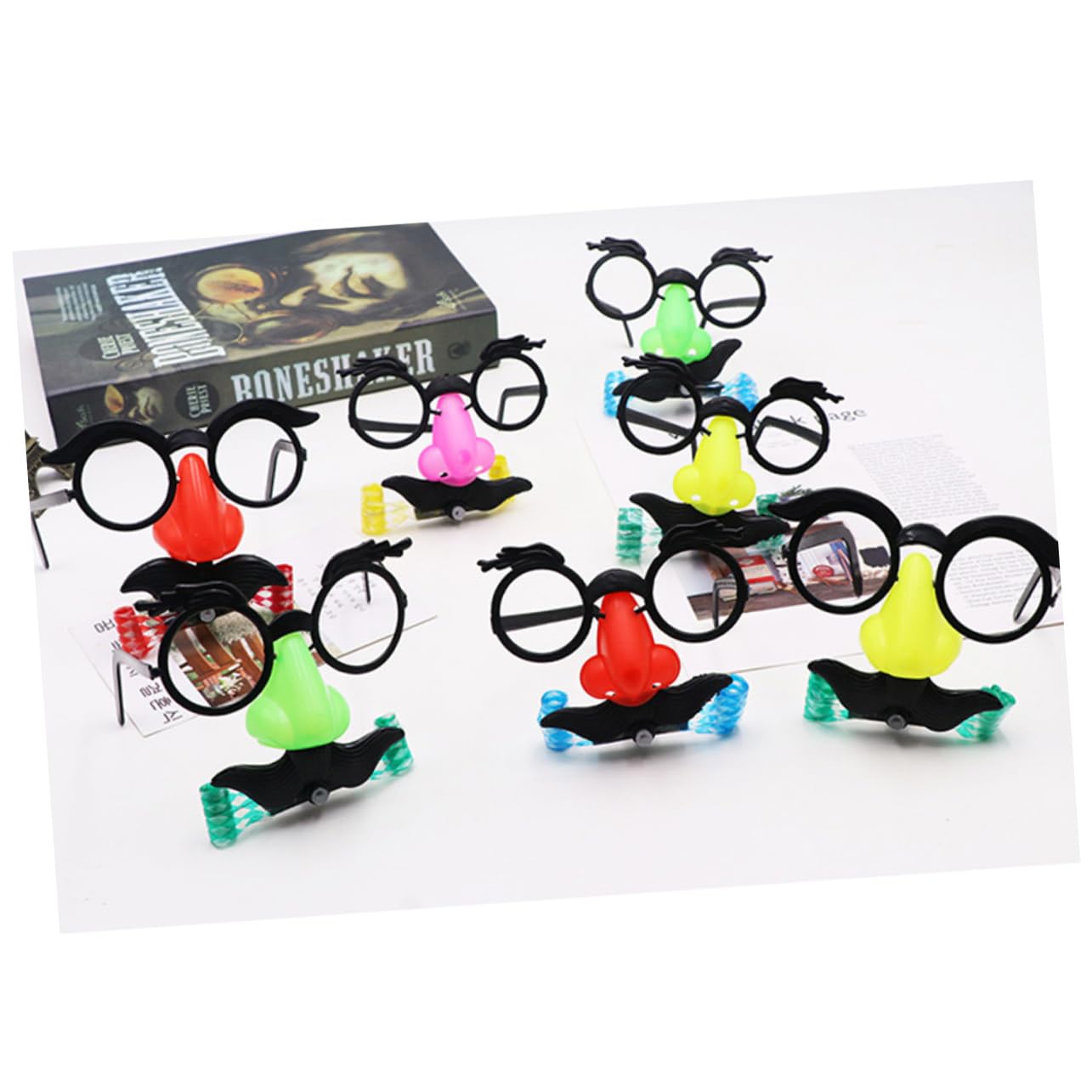 Holibanna Funny Beard Blowing Glasses Set Disquise Glasses Nose Pads for Halloween Cosplay Random Color