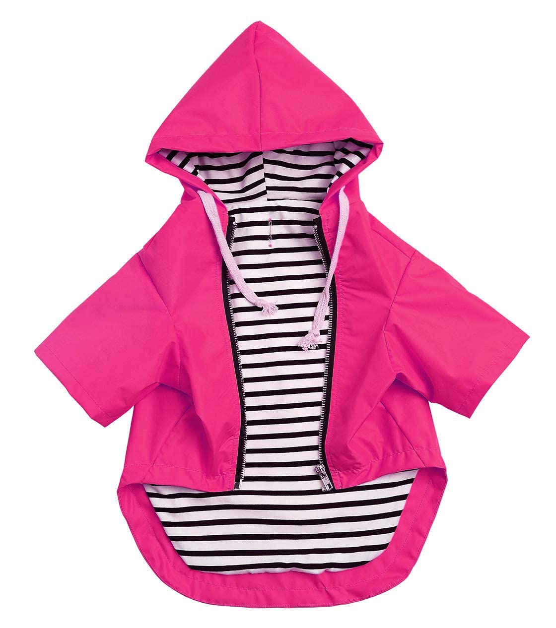 CJCSM Impermeabile per Cani con Cappuccio, Impermeabile/Pioggia, Coulisse Regolabile, Design Tascabile, Elegante Impermeabile per Cani di Alta qualità (Pink Medium(Bust: 62CM))
