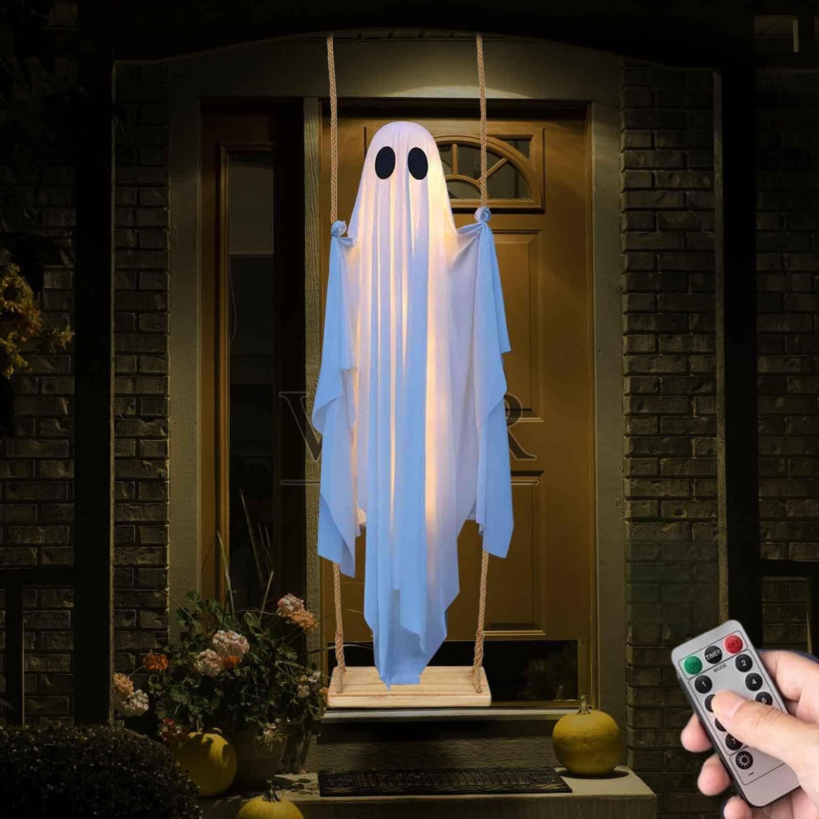 Snorvixre Specters Riders Swing Statue Halloween Yard Ornament Premium Cloth Construction Weather Resistant for Porch or Indoor Decors Cloth Specters Statue