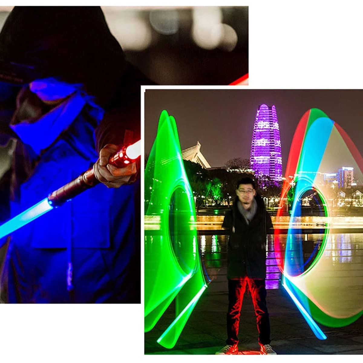 Miecz świetlny pojedynków dla dorosłych, zmienny miecz świetlny w 11 kolorach RGB z metalowym uchwytem dla dzieci i dorosłych, rekwizyty sceniczne Cosplay, ładowanie USB,Red