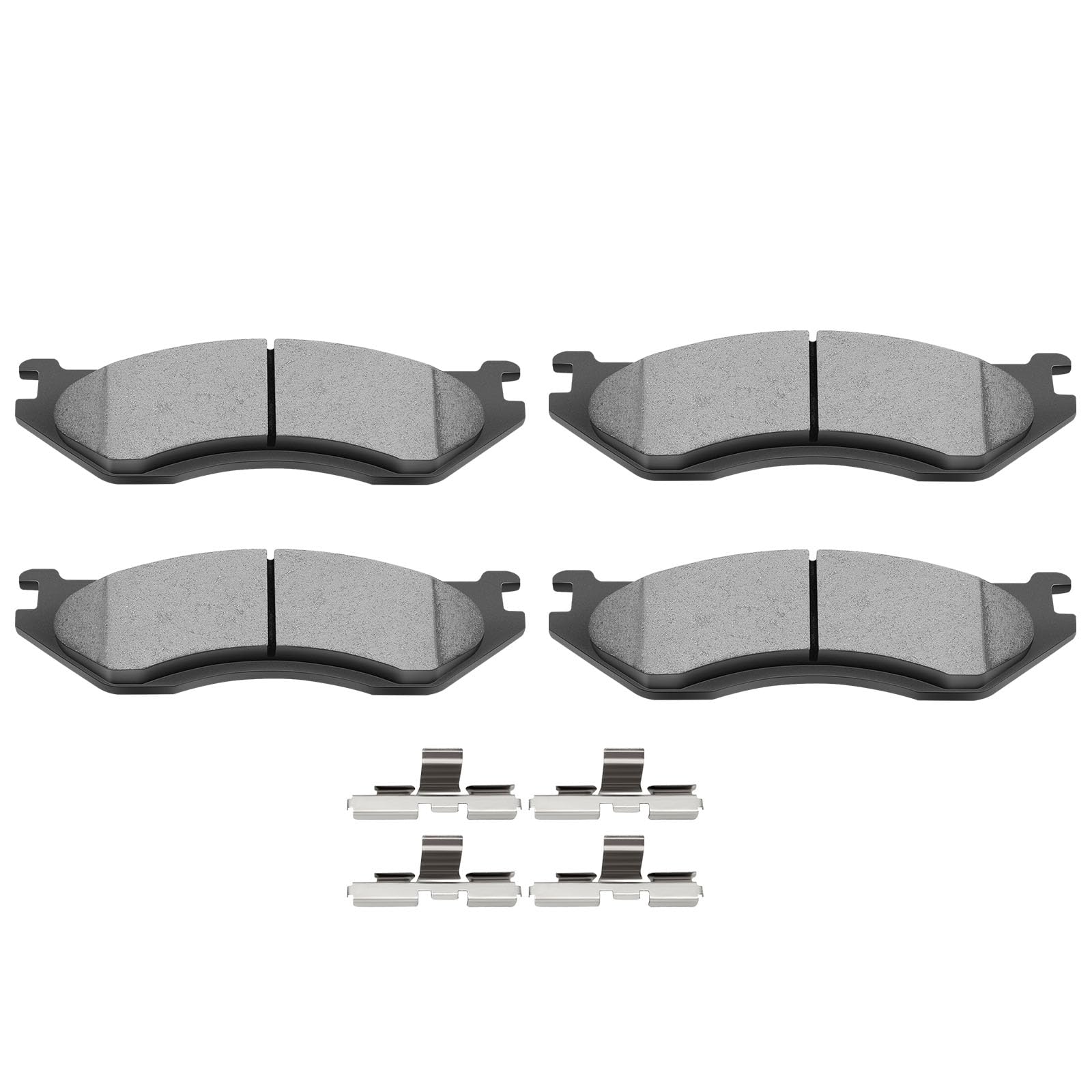 SCITOO D966 Front Ceramic Brake Pads Sets Fit For Dodge For Ram 1500 02-05 | Automotive Replacement For Dodge Ram 1500 2002 2003 2004 2005; w/Hardware