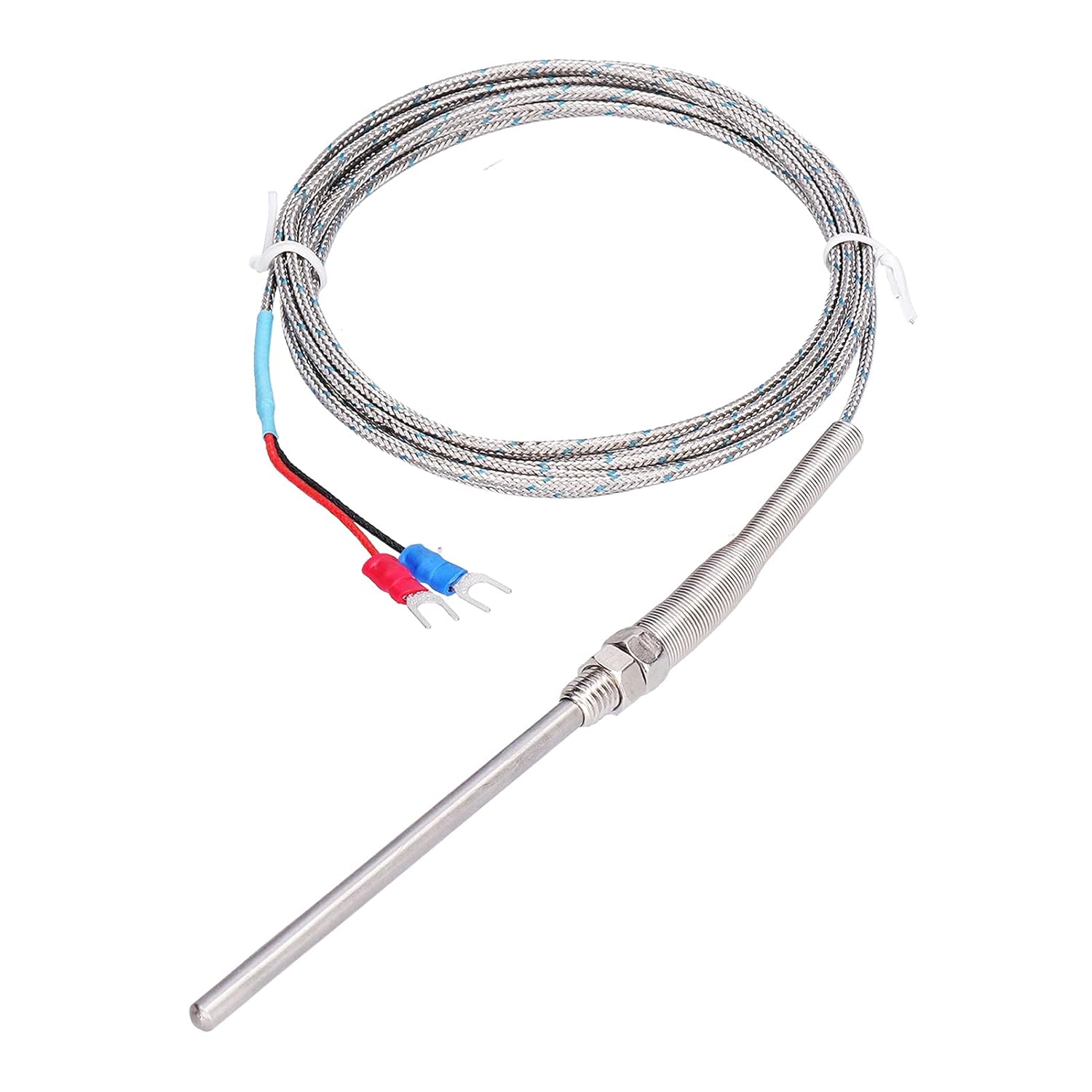 Temperature Sensor Probe, Metal Head Probe K Type Grounded Thermocouple