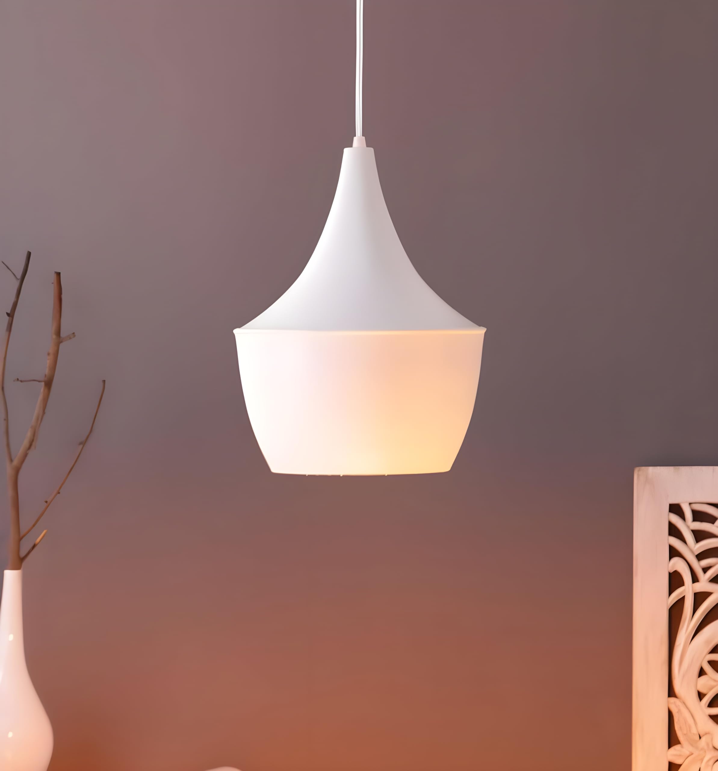 twixle (White Tulip) Ceiling Hanging Lights for Dining Table, Lamp, Living Room Corner, Decorative,Home,Bedroom,Office,Cafe,Restaurantsand More,(E-27 Bulb Holder)(Bulb not Included)-picture-13