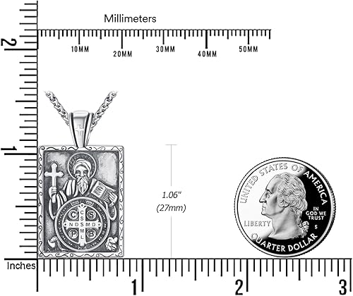 Miniatura 6 de Collar con colgante de cruz de plata de ley 925 con cruz de Jesucristo INRI para hombres y mujeres, medalla de cruz, collar religioso cristiano para