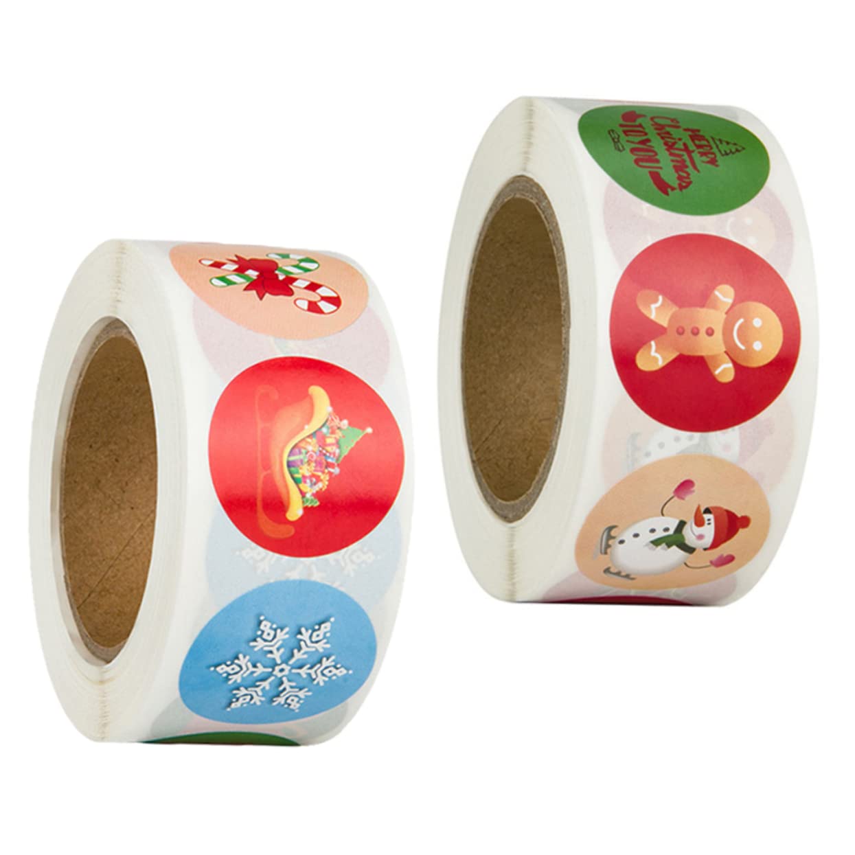 ABOOFAN 6rollen Selbstklebende Weihnachtsaufkleber Dekorative Geschenktags Für Weihnachten Vielfältige Designs Für Geschenktüten Partys Und Dekoration