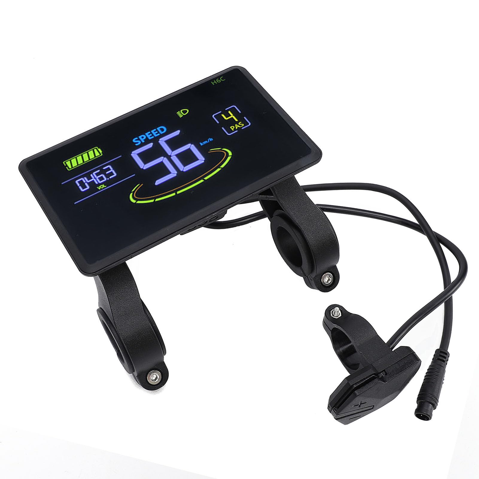 HEEPDD Display LCD per Bici Elettrica, Contachilometri Multifunzione Monitor Batteria con Ampia Tensione 24 V 36 V 48 60 per Pendolari in Bicicletta Visualizzazione Dati in Tempo Reale su Scooter in