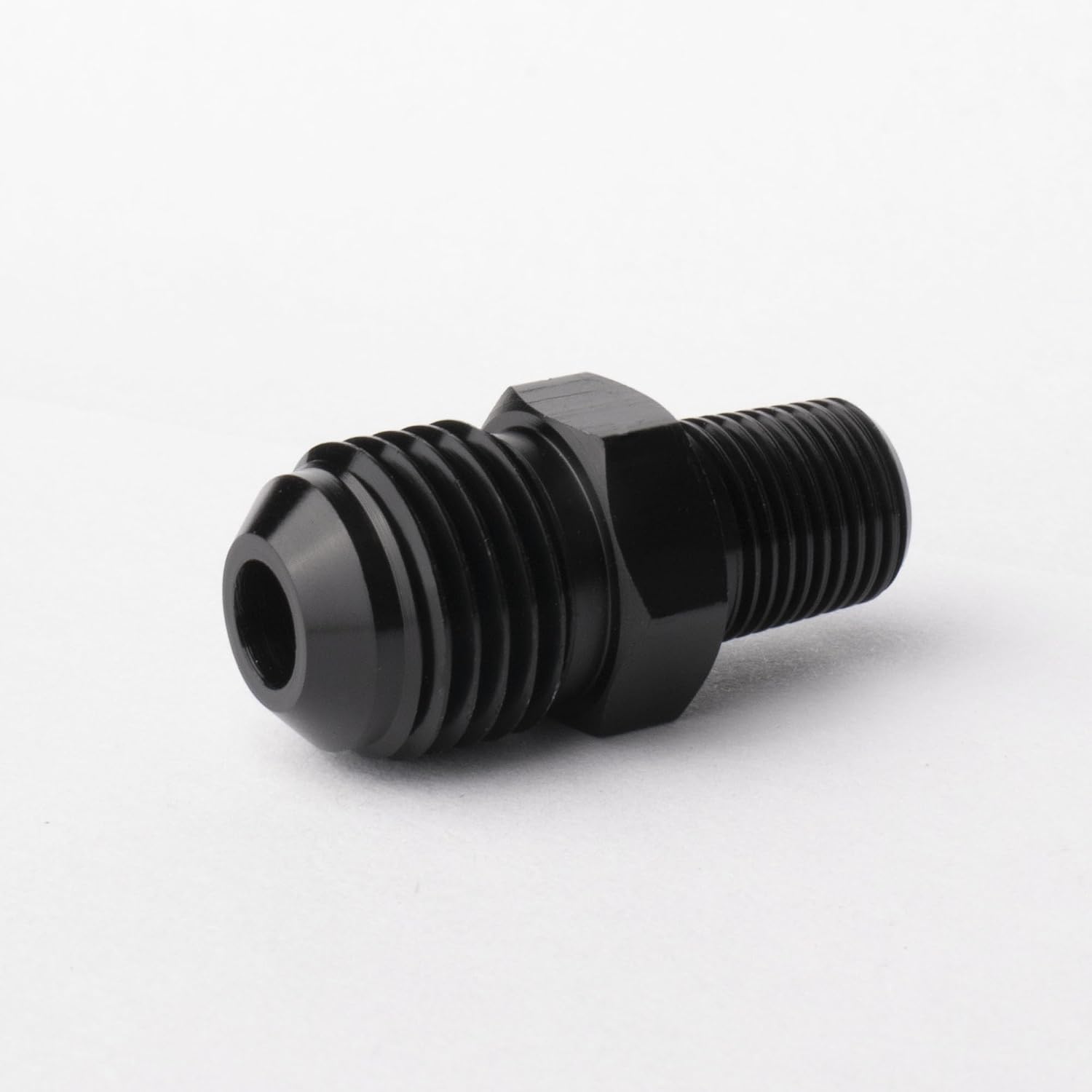 6AN Male to 1/8" NPT Adapter - Aluminum Straight Black Fitting (2-Pack) (AN6 TO 1/8NPT)
