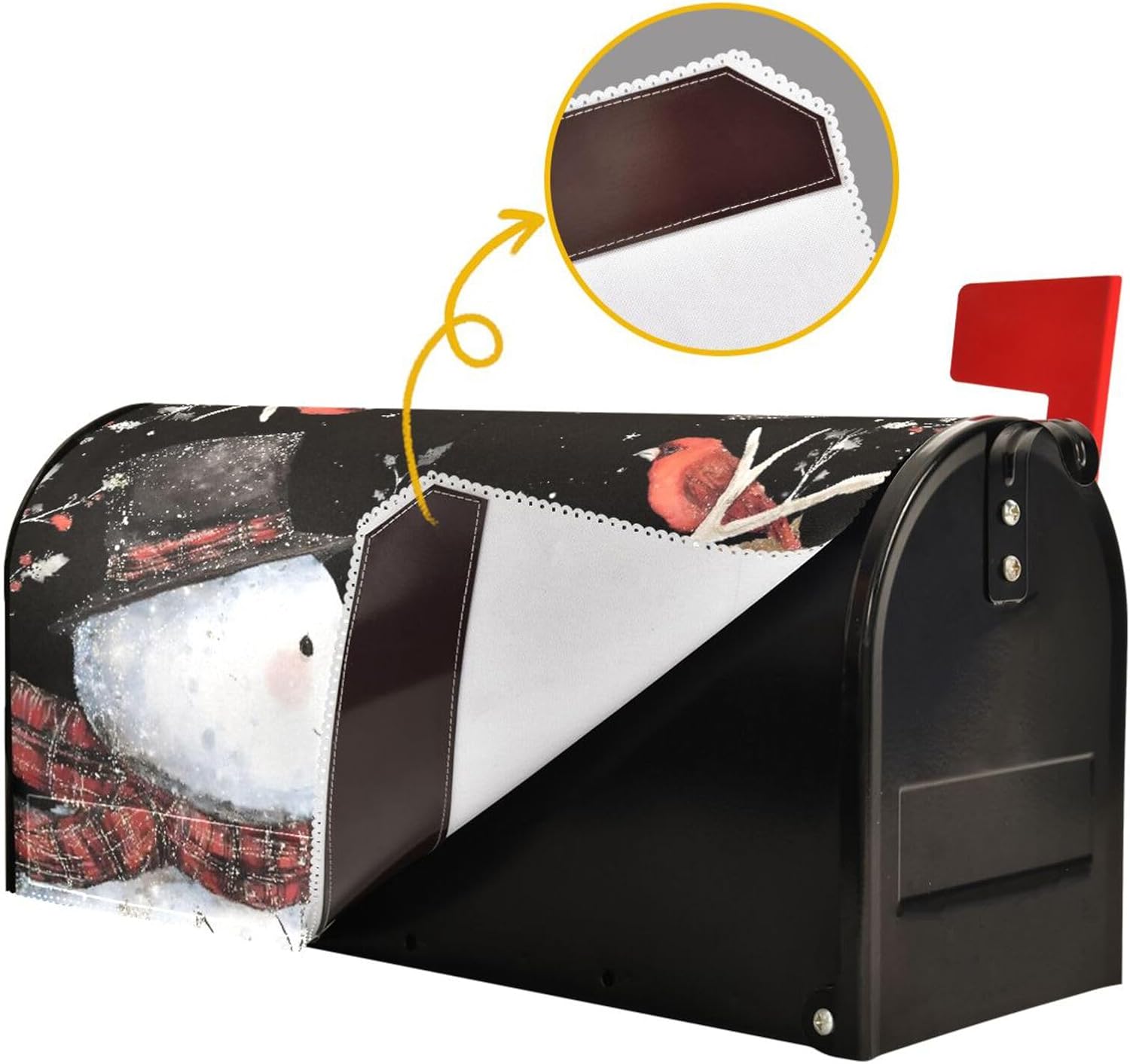 ALAZA Cute Snowman Reindeer Mailbox Covers Standard Size Magnetic Post Box Cover for Garden Yard Decor 21x18 Inches Aa08