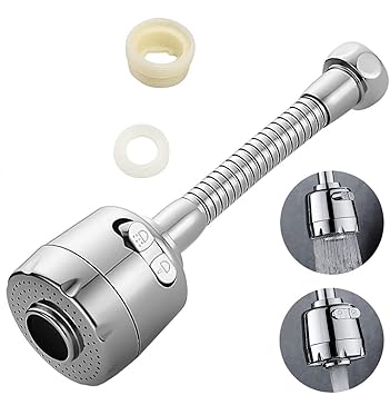 SUKHAD Stainless Steel Kitchen Faucet Single Shower with 360 Degree Rotation, 6.5 X 10 X 1 Inch, Silver