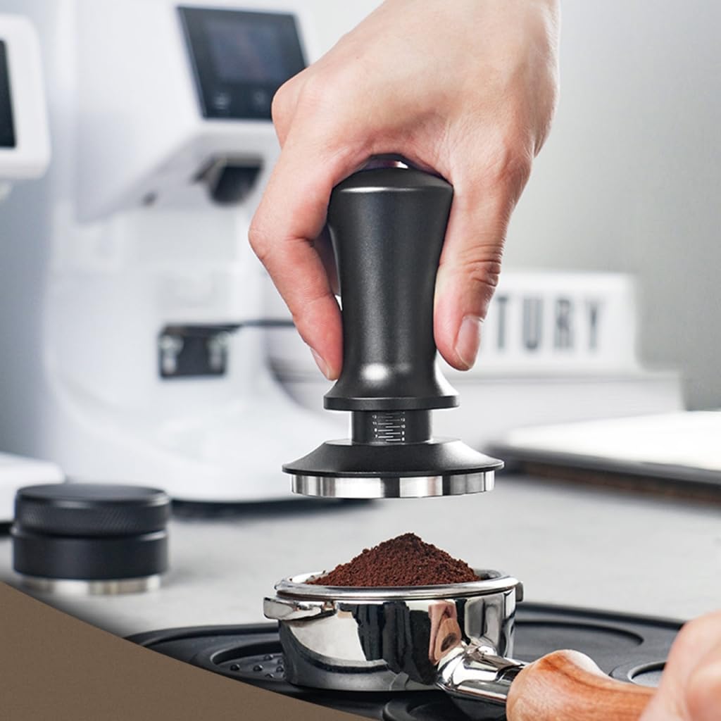 Pressino per caffè espresso con manico in lega di acciaio inossidabile