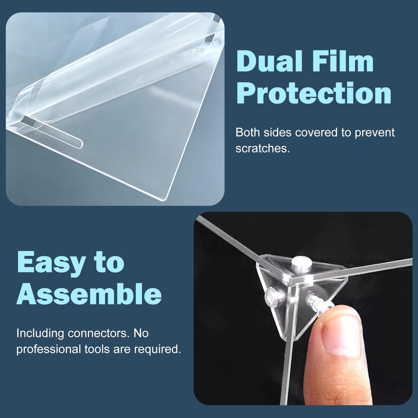 Cajas de Metacrilato Vitrina Expositora de Acrílico con Base de Espejo | Vitrina Transparente con Protección UV y Puerta, Caja de Exhibición de Sobremesa para Figuras de Acción y Maquetas