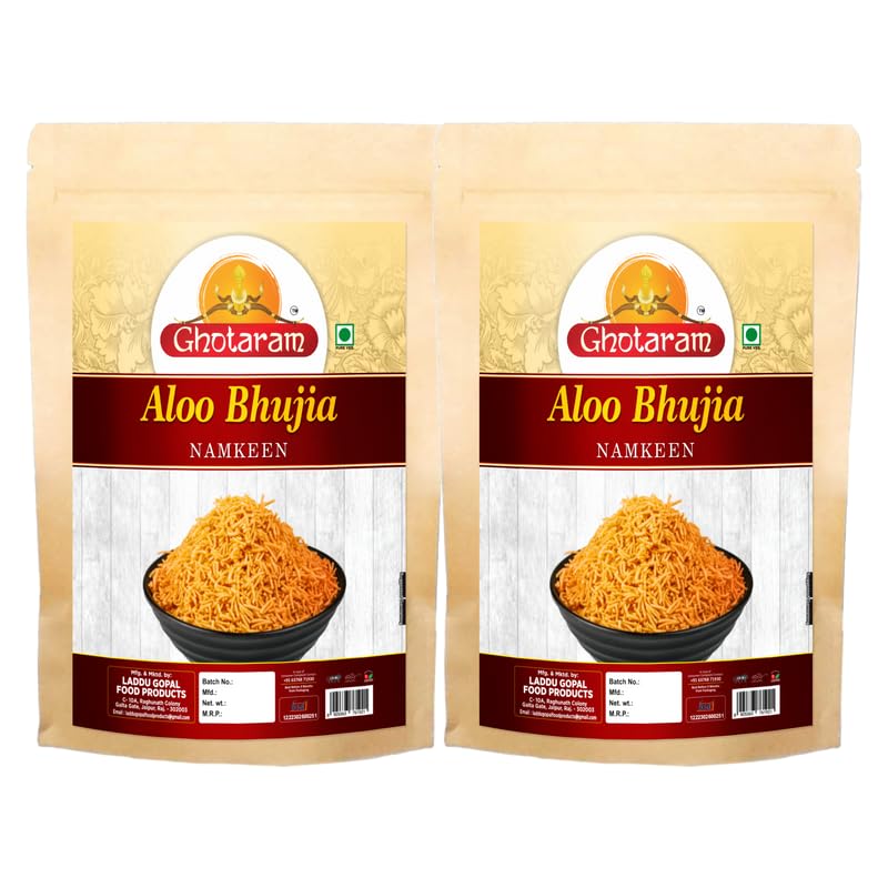 Ghotaram Fanindrapur Alu Bhujiya Bhujia, Batata Bhujia Bhujiya Namkeen Snack, Organic Aloo Bhujia, Delicious Namkeen, Tea Break Snack BHUJIYA BHUJIA Anytime Savoury Snack-150g*2Pack image 5