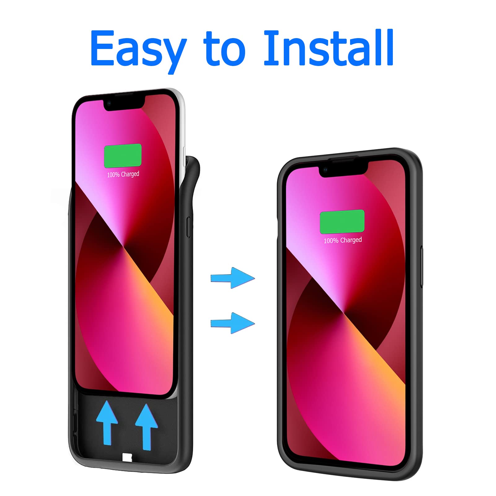 HUOBAO Coque Batterie 6000mAh Pour IPhone 13 Pro - Étui De Charge Portable Slim - Protection 360° Et Recharge Rapide