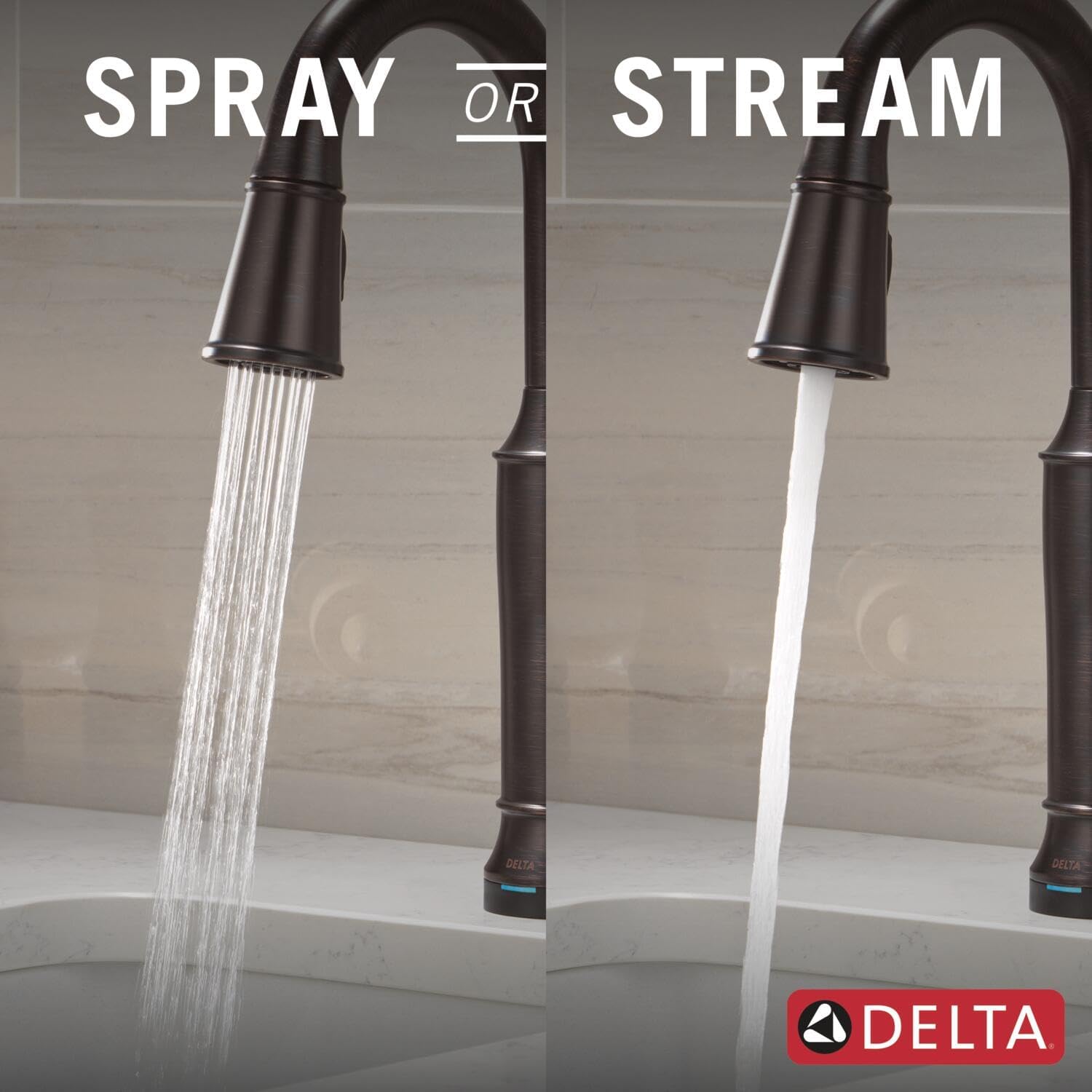 Delta Faucet Renaldi Touchless Bar Faucet with Touch Technology, Bar Sink Faucet Single Hole Oil Rubbed Bronze, Wet Bar Faucets, Prep Sink Faucet, Faucet for Bar Sink, Venetian Bronze 9984TL-RB-DST