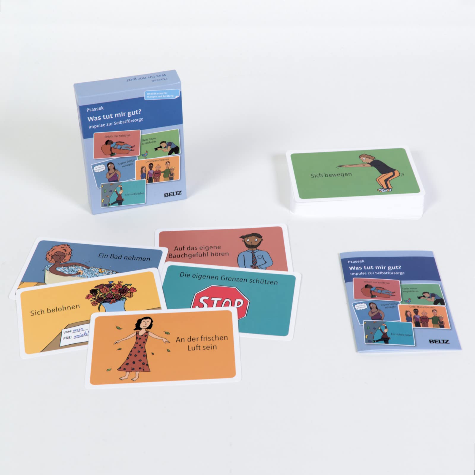 Was tut mir gut?: Impulse zur Selbstfürsorge. 60 Bildkarten für Therapie und Beratung. Mit 16-seitigem Booklet in stabiler Box, Kartenformat 9,8 x 14,3 cm. (Beltz Therapiekarten)