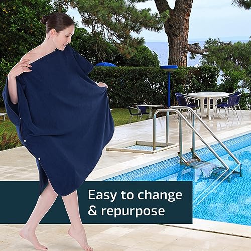 Hesørd 2 in 1 Poncho/Bath Towel for Adults Ladies and Men as a Changing Aid Surf Poncho - Image 3