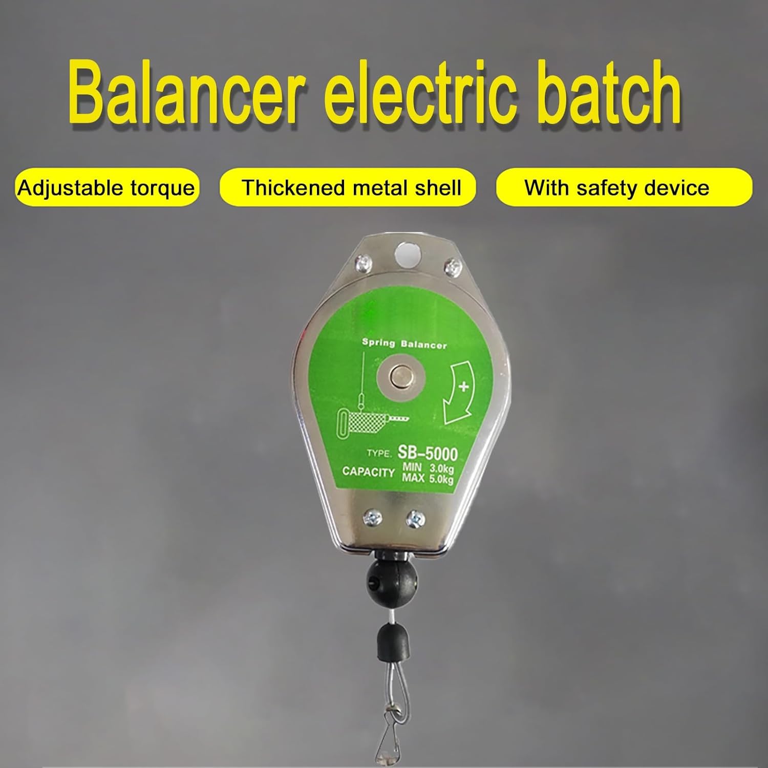 High Strength Spring Balancer - Retractable Tool Holder with 150cm Cable and Hook for Factory Workshop - Durable Hanging Equipment for Optimal Workspace Efficiency