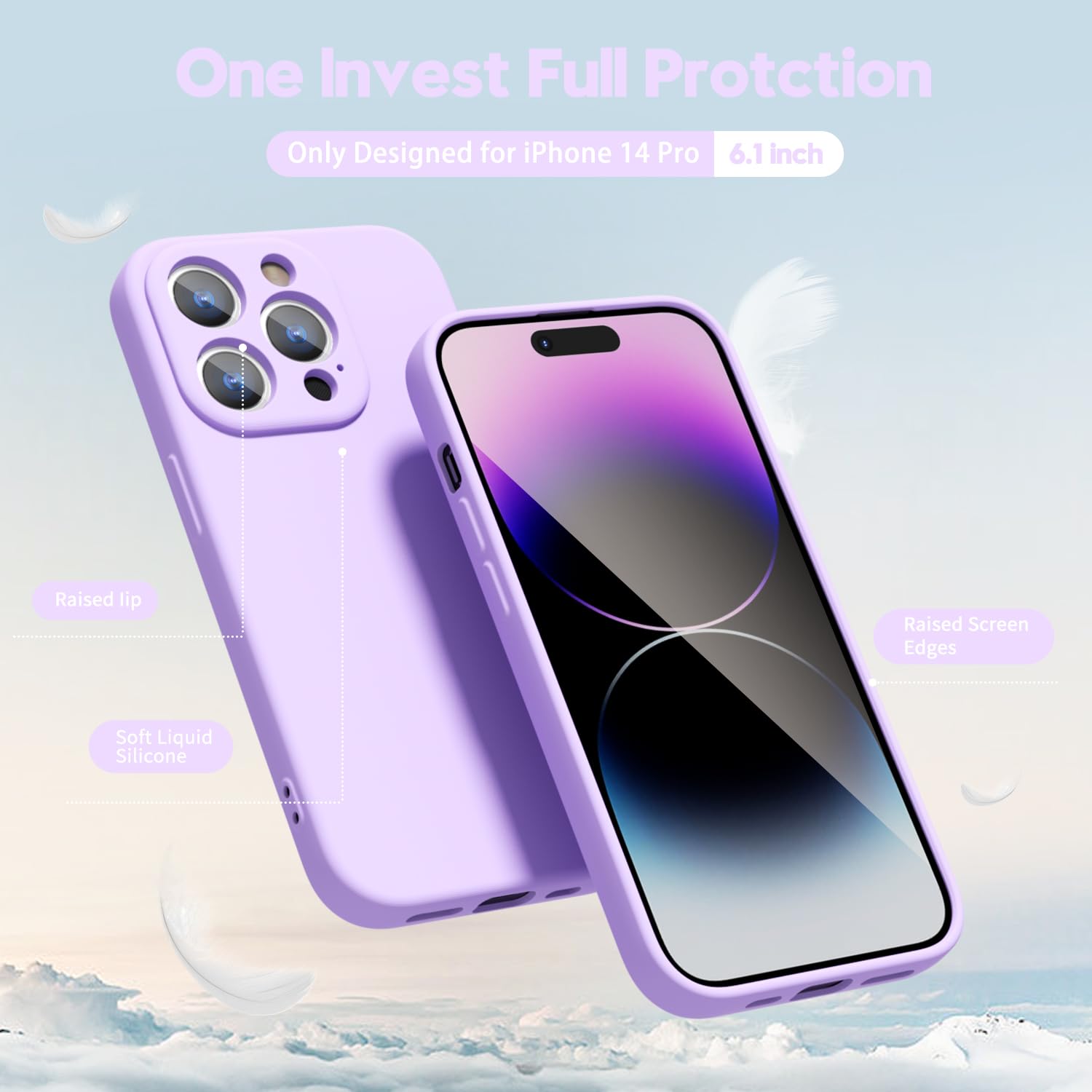 oakxco for iPhone 16 Pro Max Case Liquid Silicone, Soft Rubber Gel Elegant Aesthetic Basic Simple Cover, Cute Thin Slim TPU Matte Solid Color Plain Smooth Case for Women Girl, Light Pink — view 836