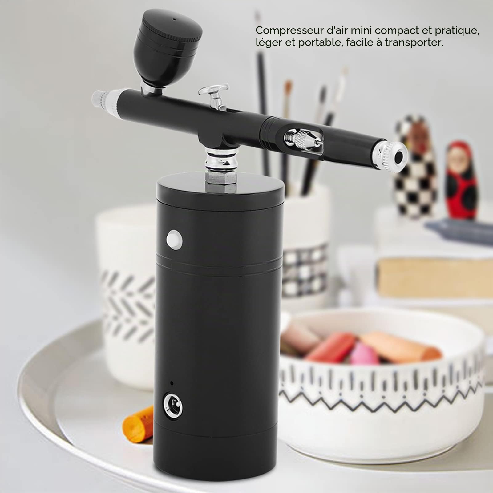 Mini Compresseur d'Air Pistolet Aérographe Sans Fil Portable 0.3mm 7CC Capacité pour Peinture d'Art et Modèles Sans Huile