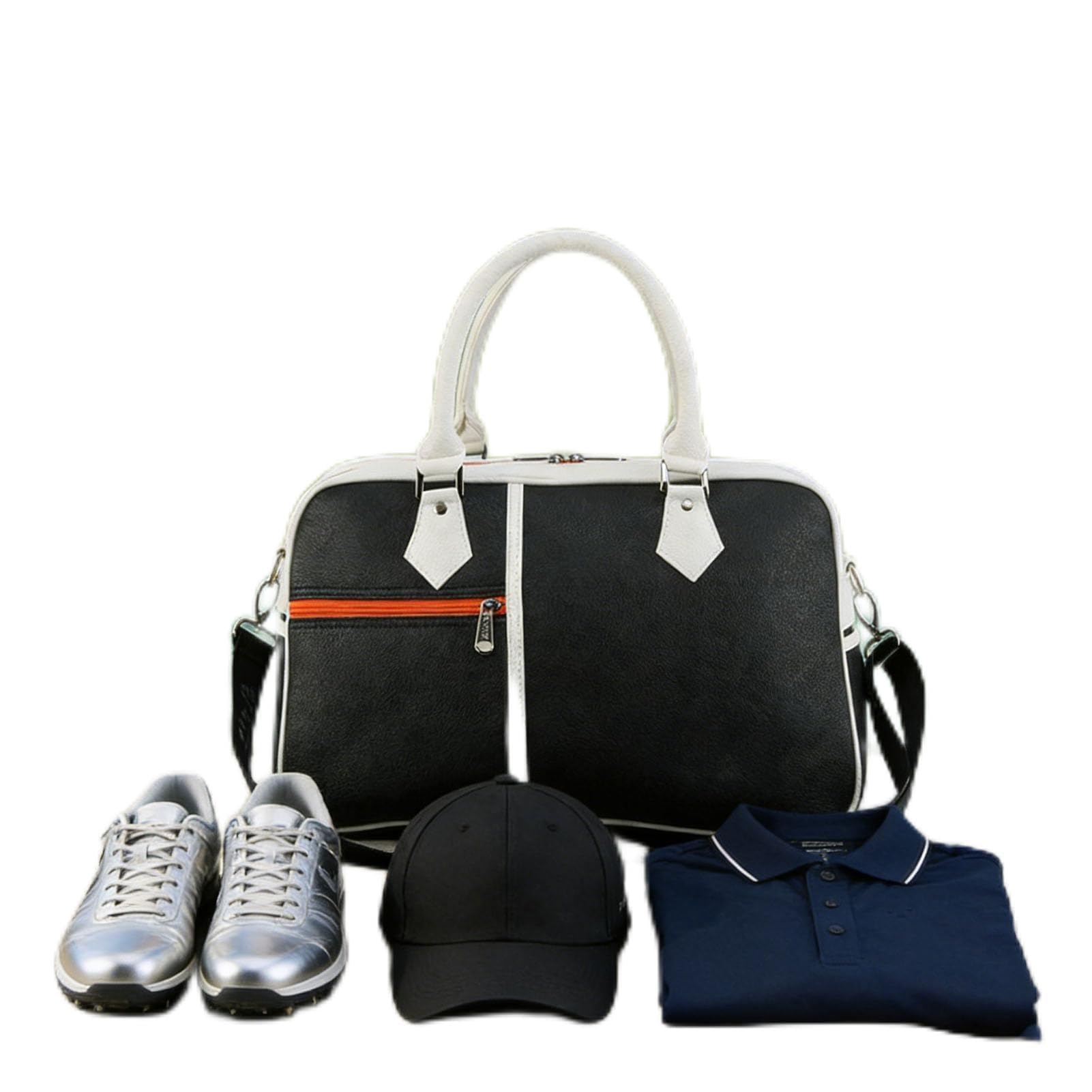 Bolsa de Lona de PU, Bolsa Deportiva de Viaje con Patrón de Lichi con Compartimento para Zapatos, Correa Desmontable para Gimnasio, Entrenamiento y Fitness (Negra)