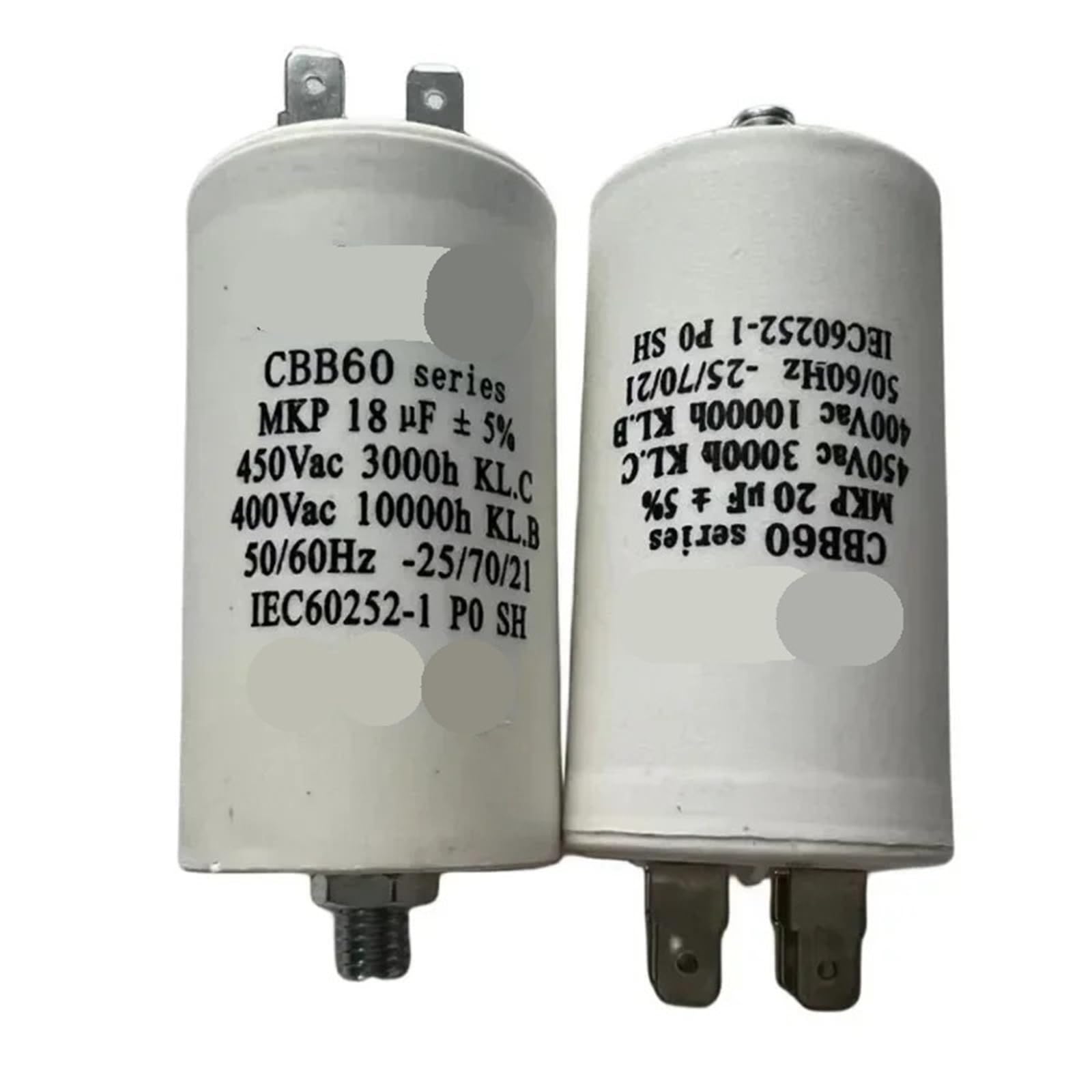 Condensateur CBB60 12uF 450V pour le démarrage de pompe à eau avec double insert
