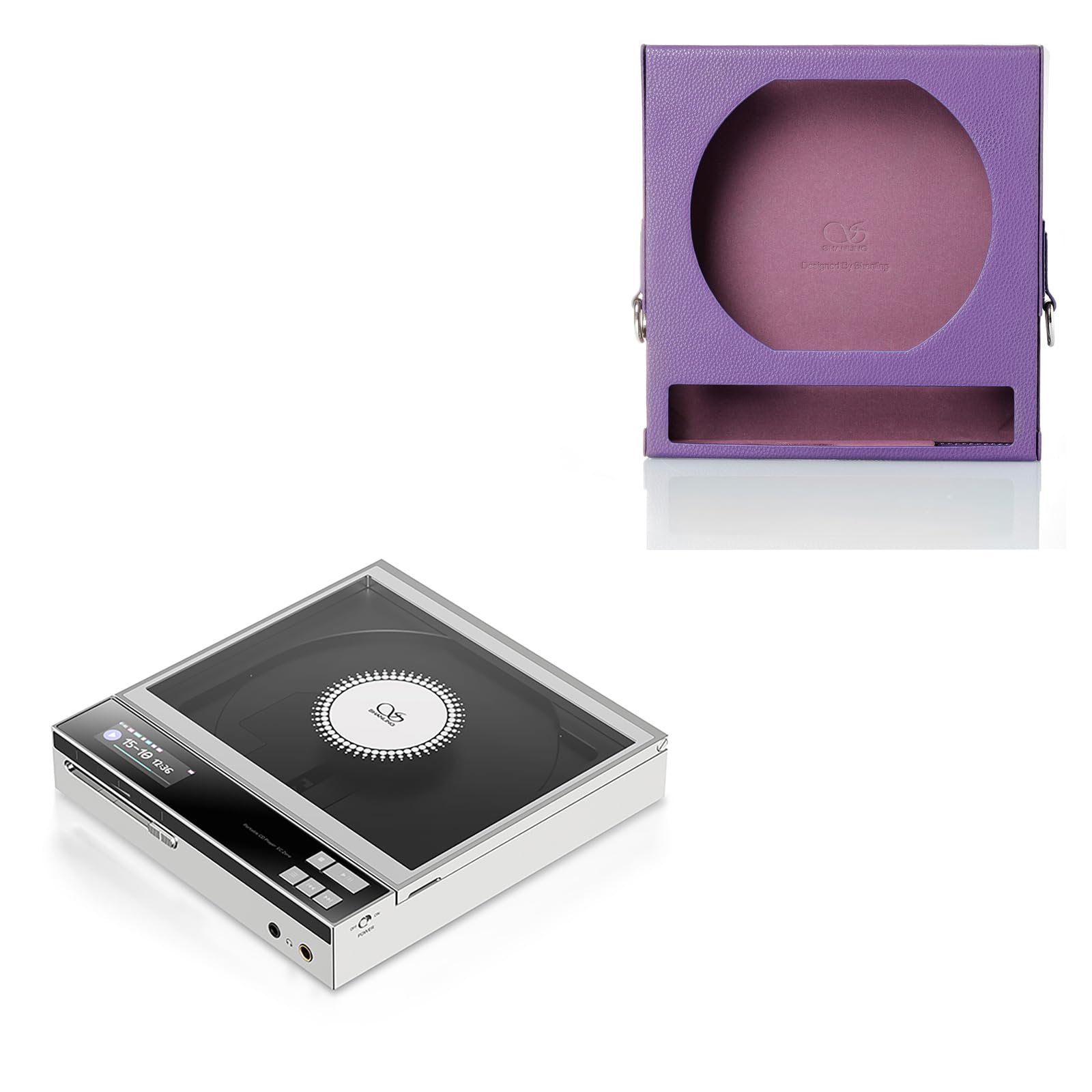 SHANLING EC Zero Portable CD Player, High-Definition Lossless HiFi EC Zero AKM with Purple Portable Leather Case