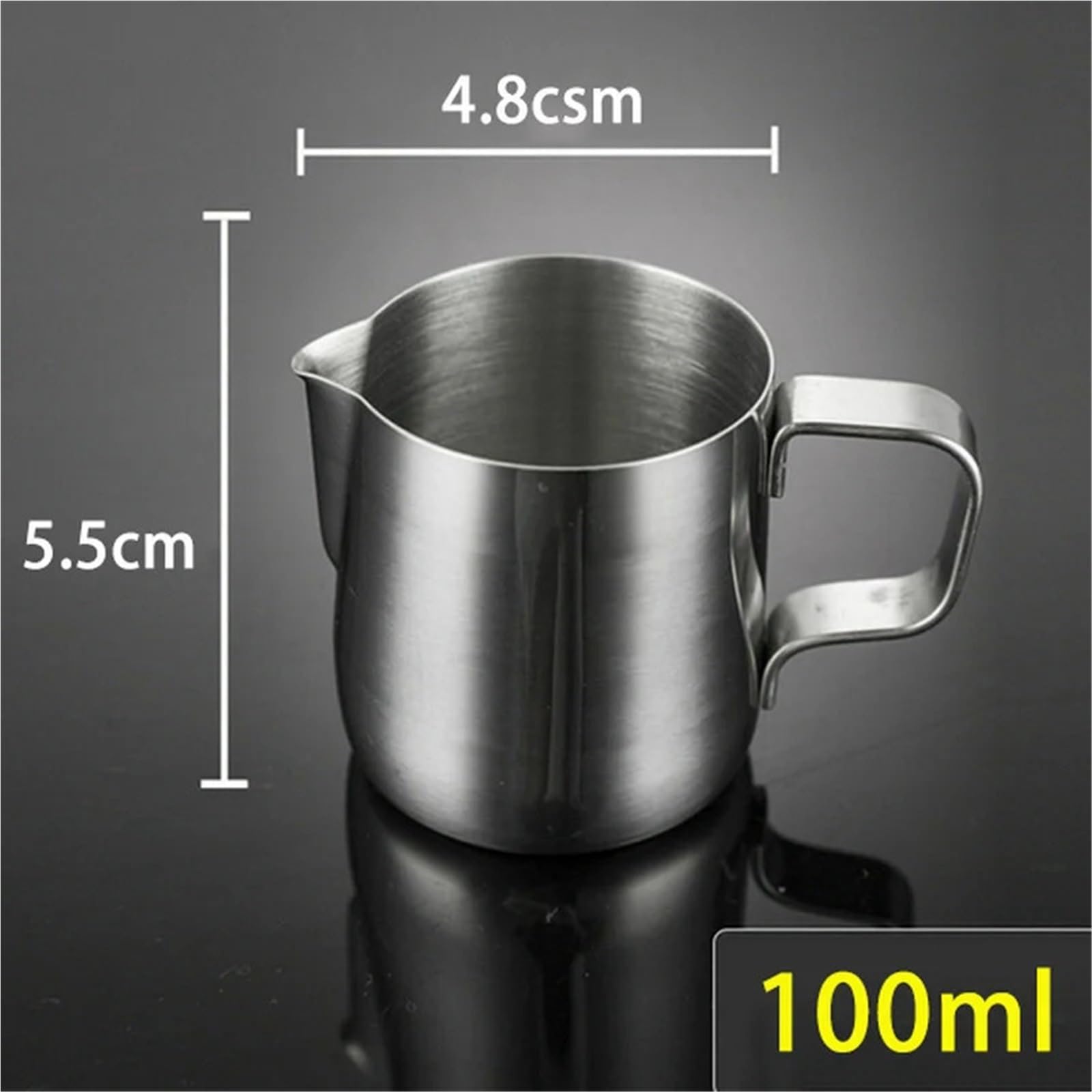 Jarras de leche de acero inoxidable, jarra artesanal for espumar leche, café, Latte, espuma artística, tazón taza, 2 uds. Para café(100ml)