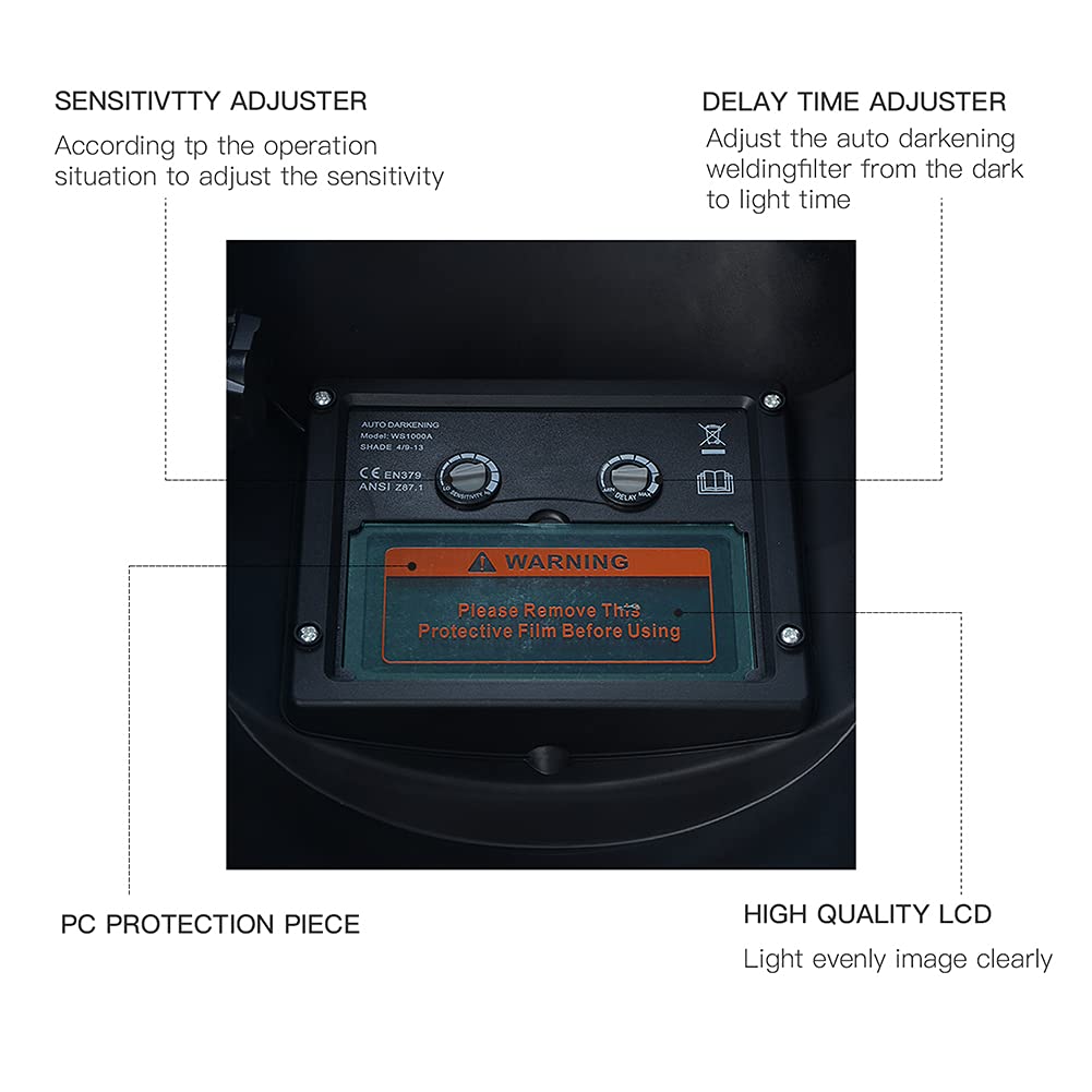 Careta Soldar, Mascara Soldar Máscara de soldadura Mascarilla solar de soldadura Automática Automática Solar Auto Darking Ajustable Mascarilla eléctrica Máscara de soldadura Accesorio de soldadura