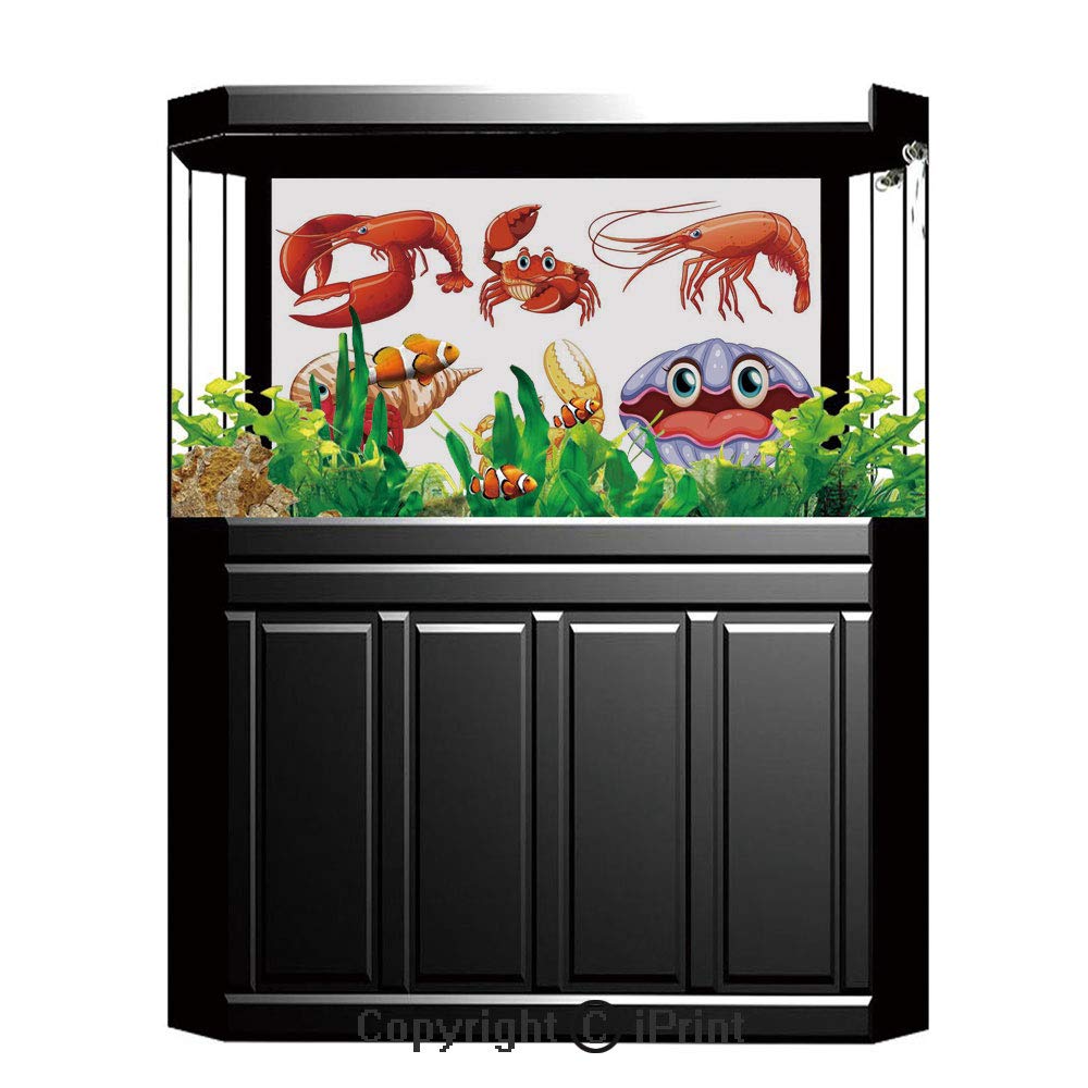 Buy Fish Tank Background Decor Static Image Backdrop,Crabs Decor