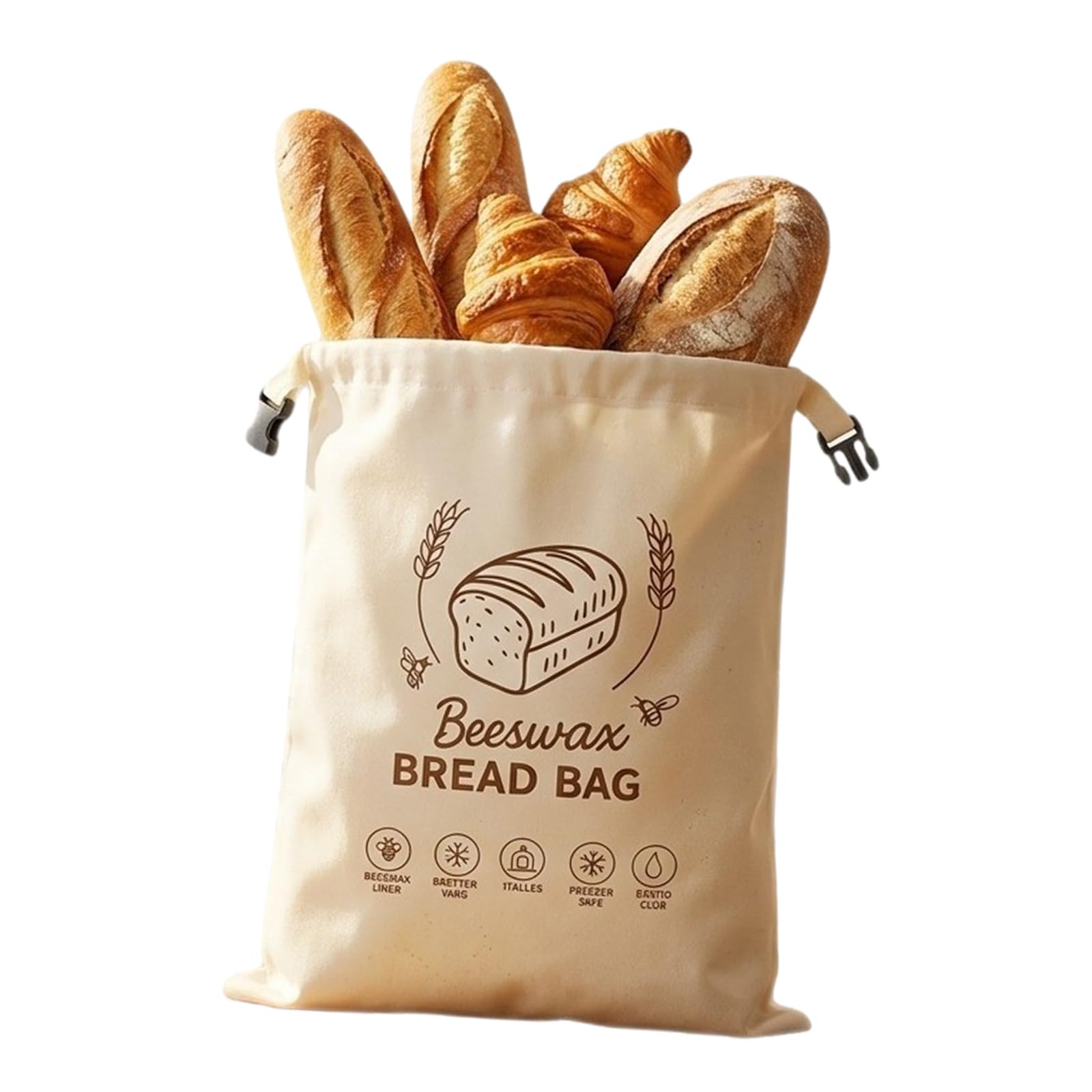 PANGBOER Bread Bag Drawstring Cloth Bakery Keeper for Kitchen Counter Loaf Pastry Storage Household Organizer Daily Baking Routines Cloth Bread Bag Bakery Loaf Storage Pouch Pastry Keeper